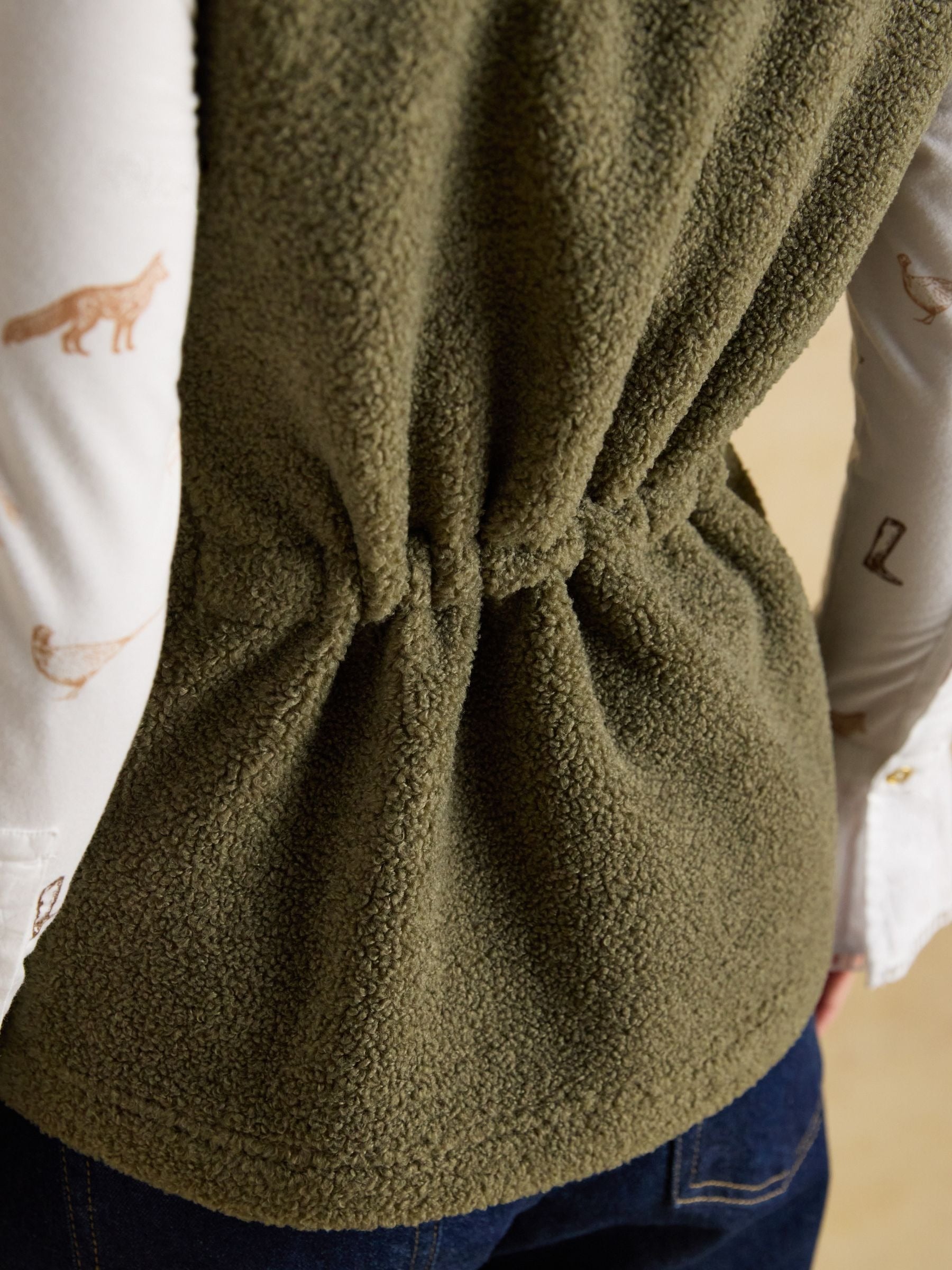Borg Heritage Khaki Green Fleece Gilet