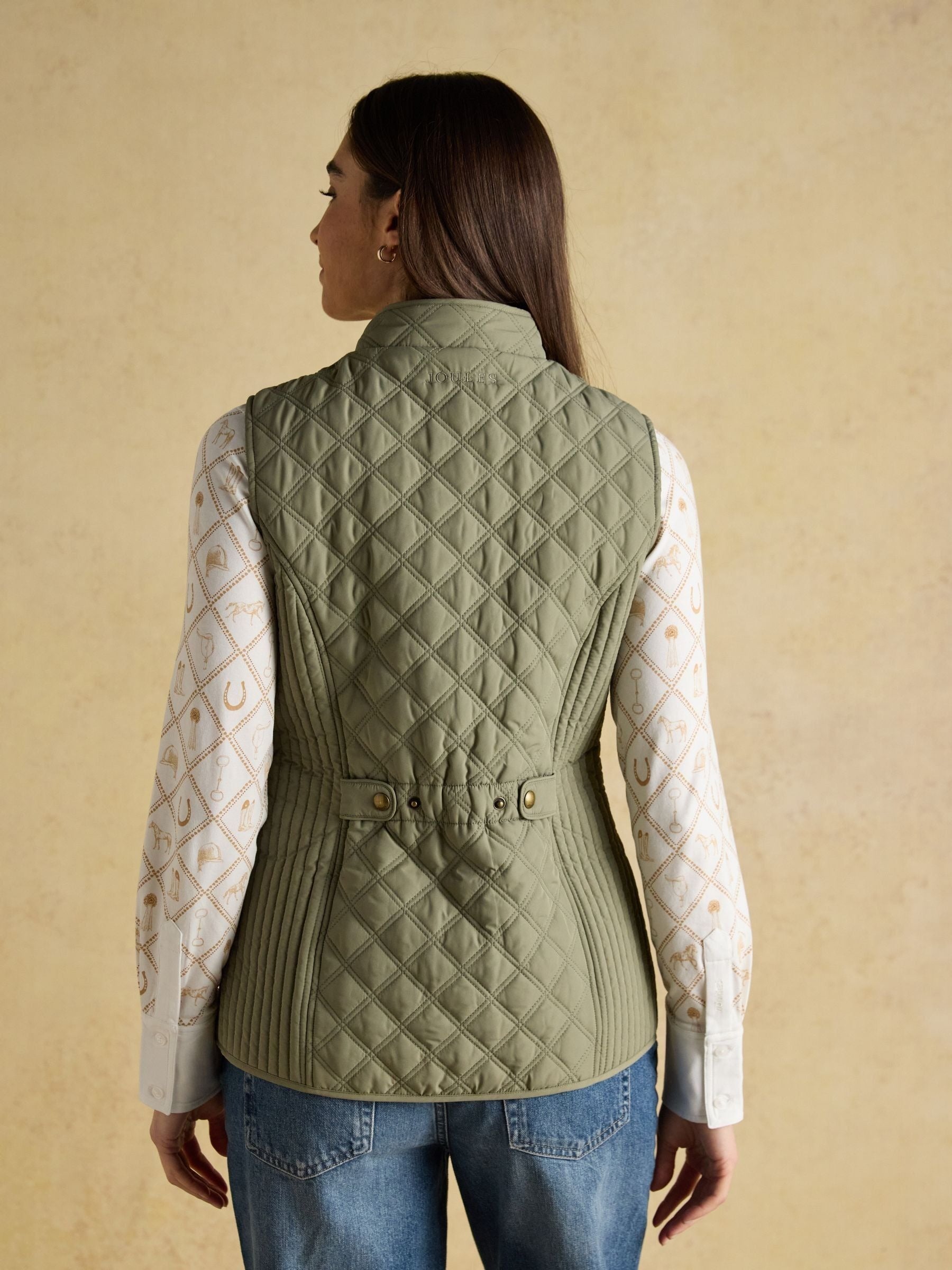 Minx Sage Green Showerproof Diamond Quilted Gilet
