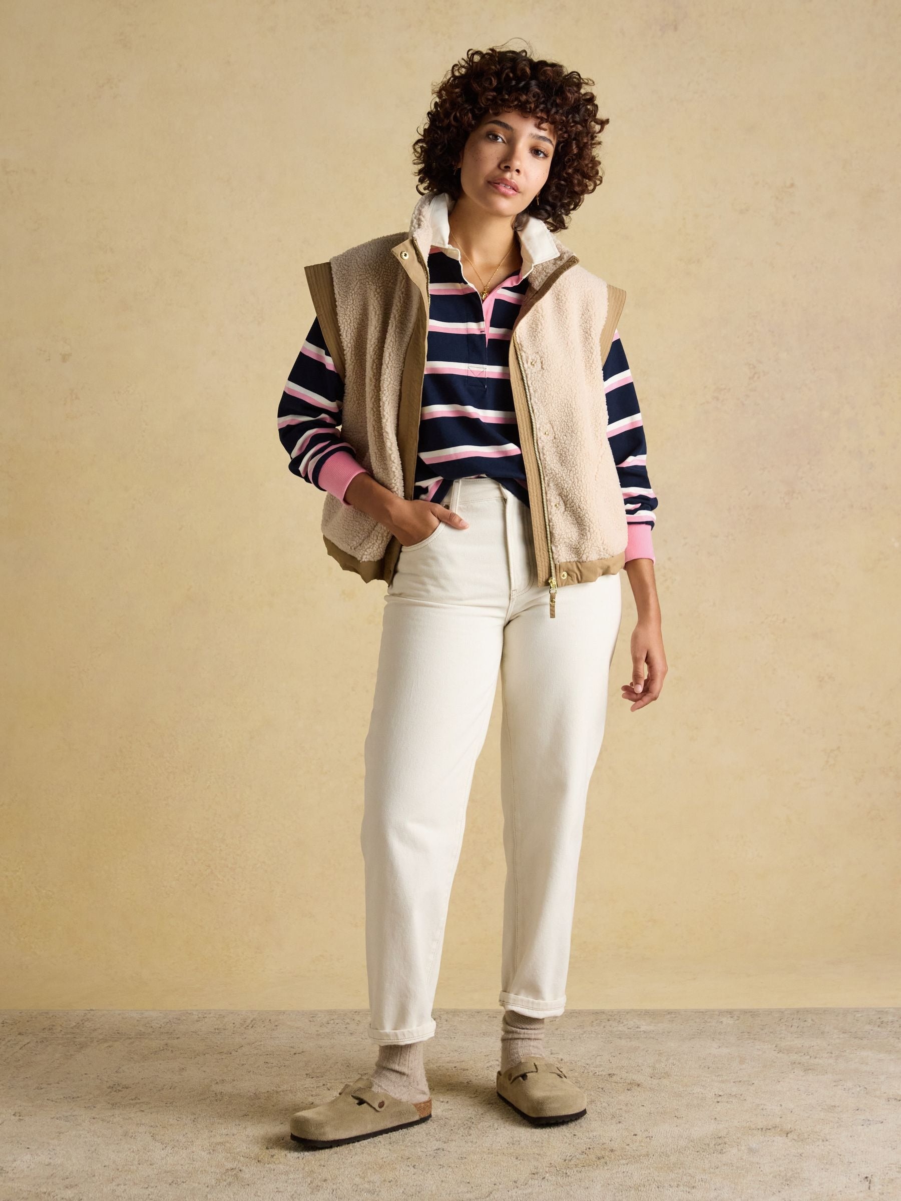 Lara Navy & Pink Striped Rugby Shirt