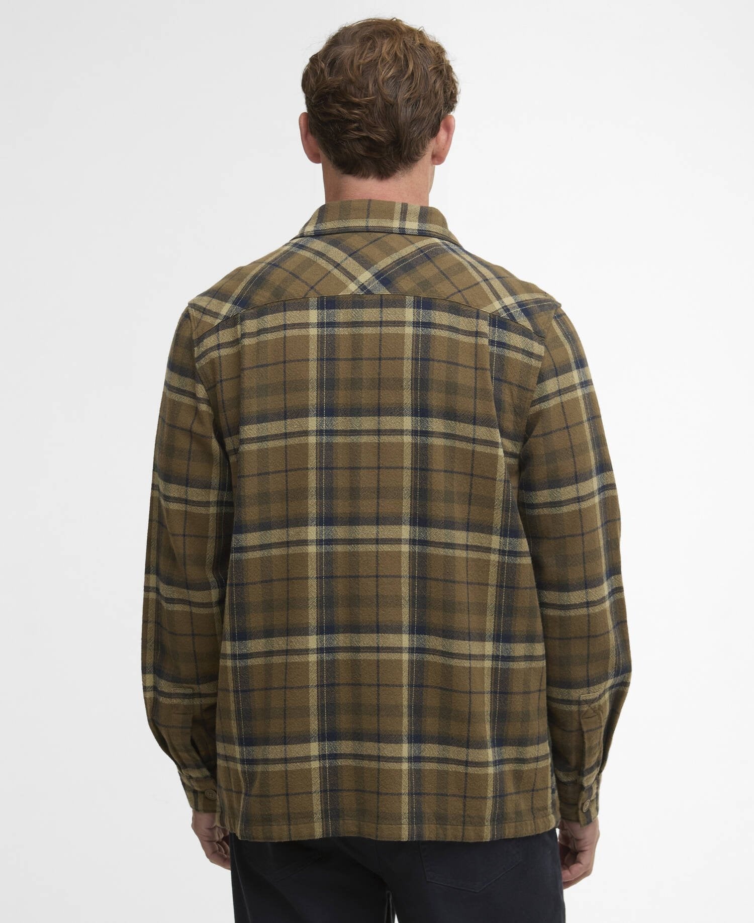 Trent Checked Overshirt - Olive