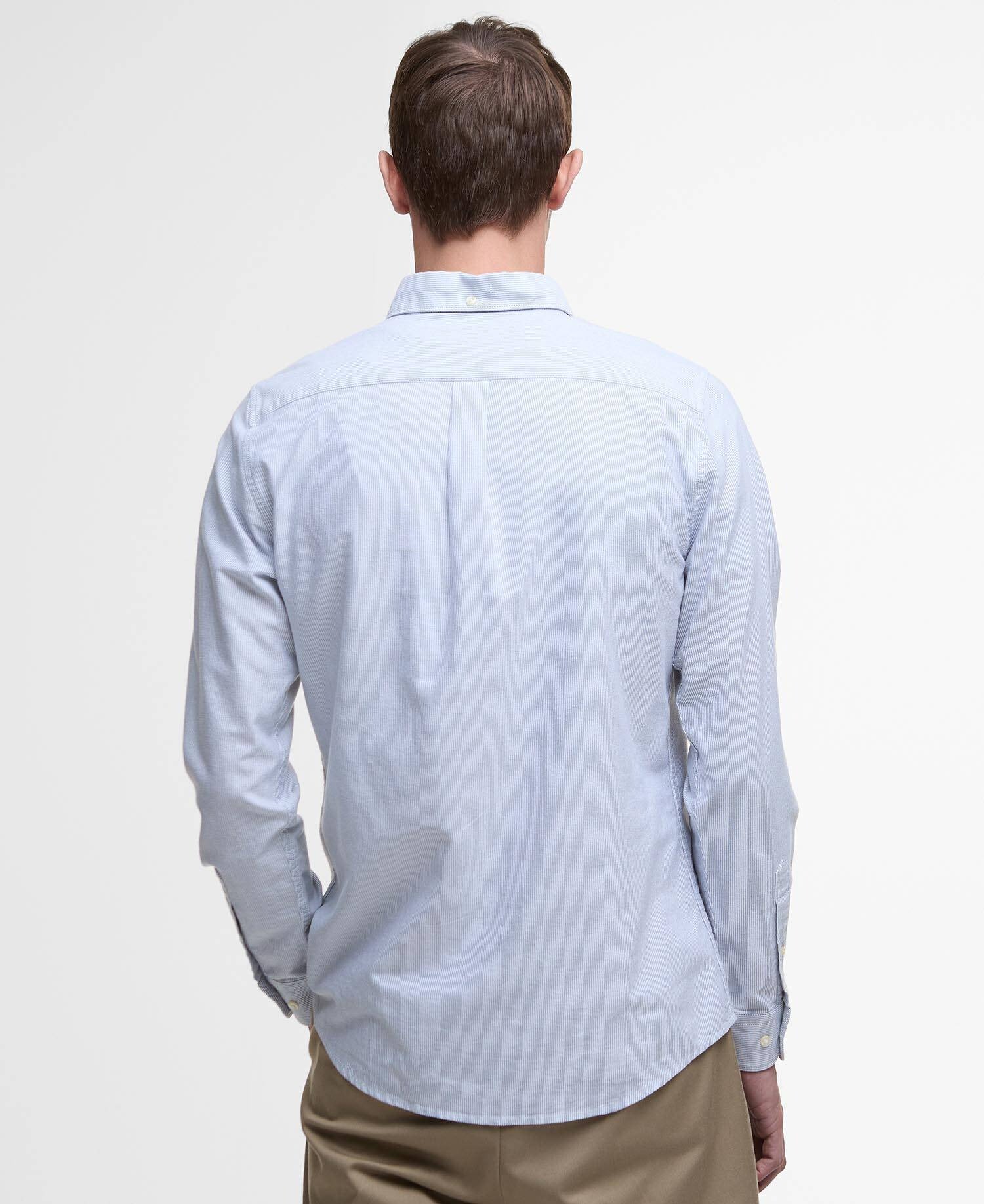 Striped Oxford Tailored Long-Sleeved Shirt - Navy
