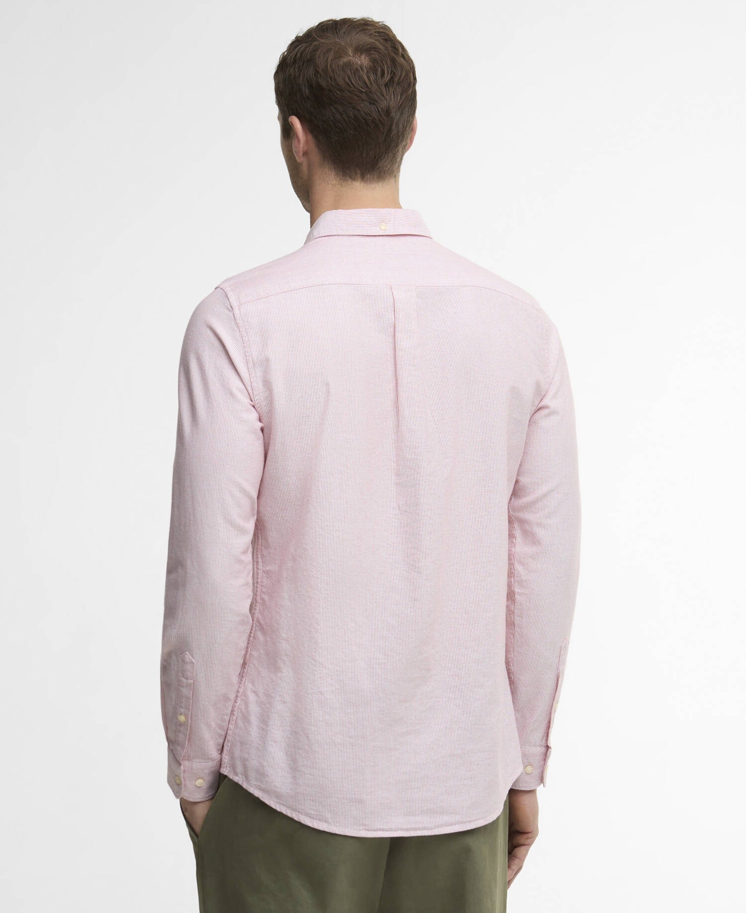 Striped Oxford Tailored Long-Sleeved Shirt - Red