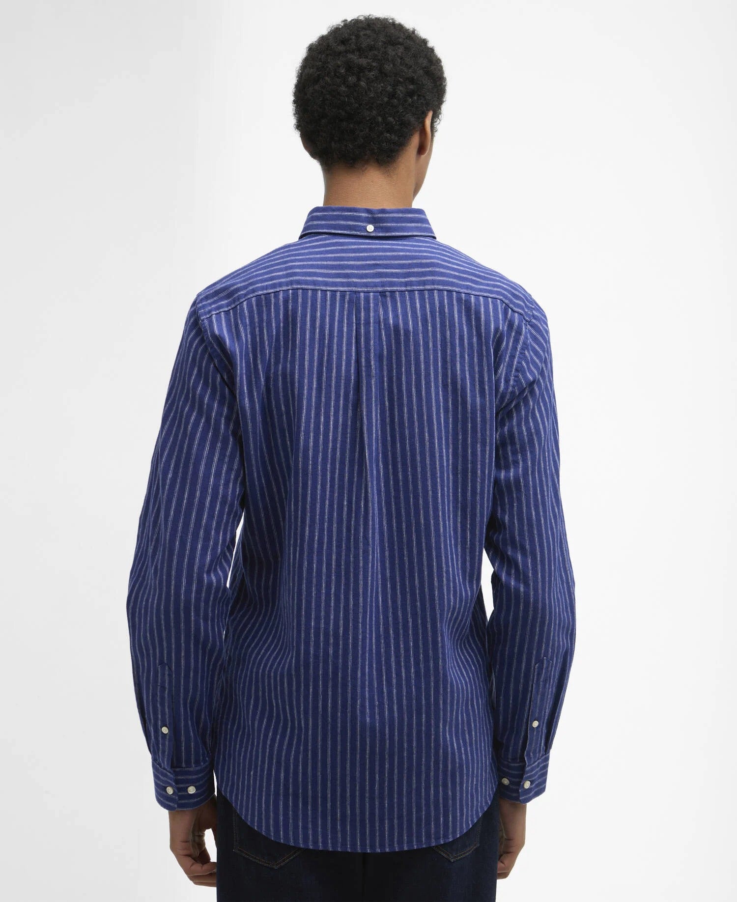 Nelson Striped Long-Sleeved Tailored Shirt - Indigo