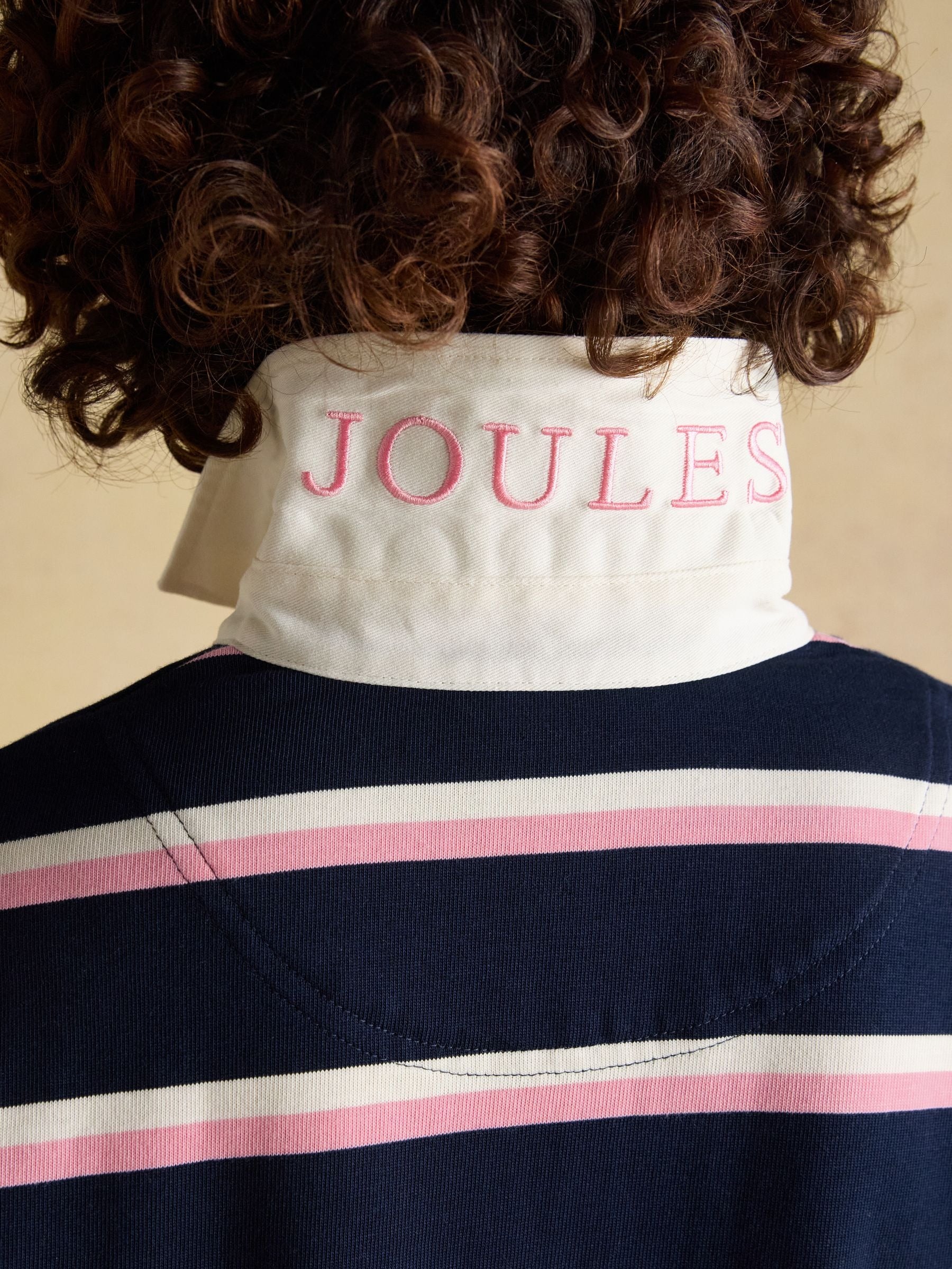 Lara Navy & Pink Striped Rugby Shirt