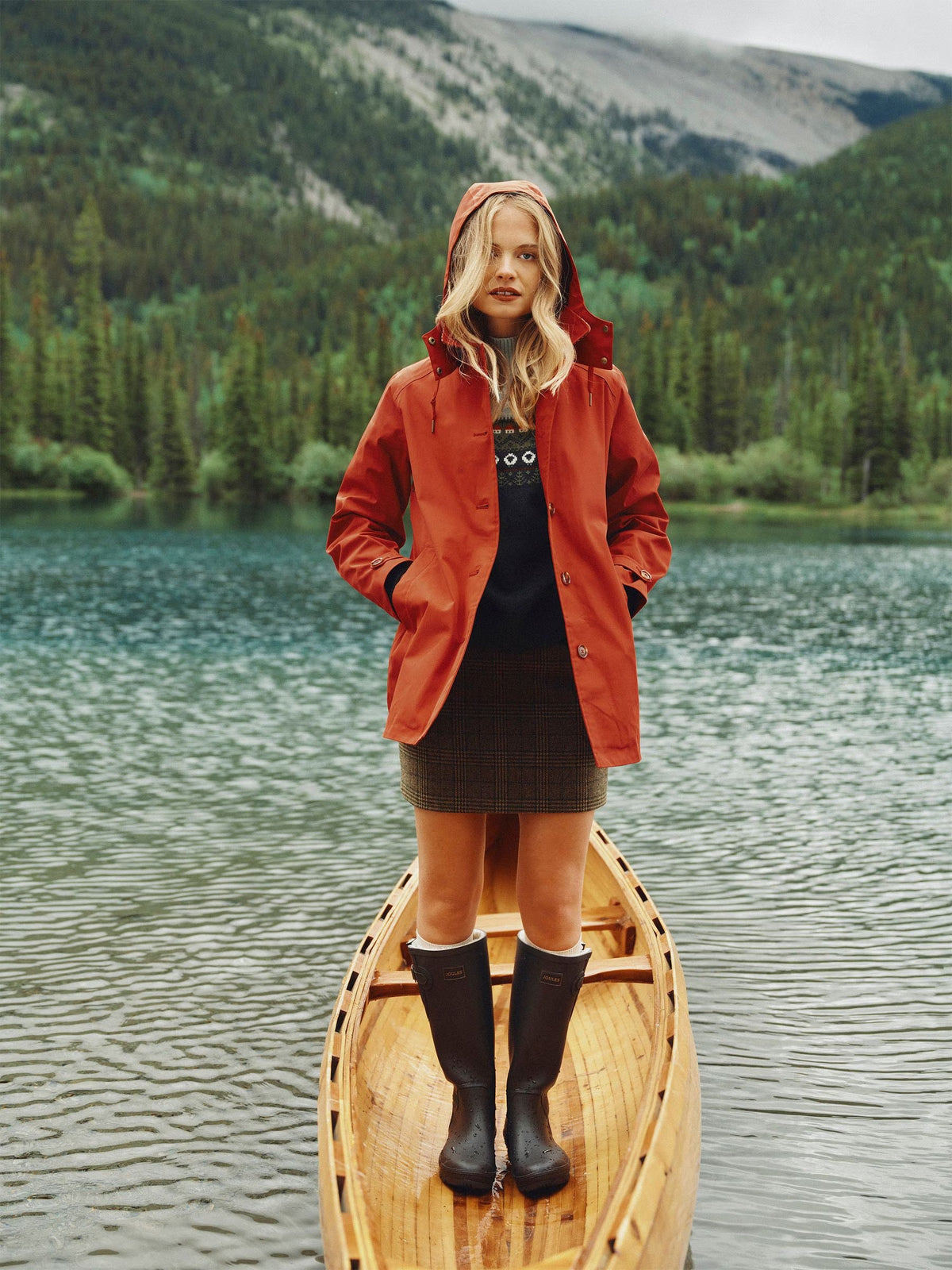 Rainmore Rust Red Waterproof Button Through Raincoat