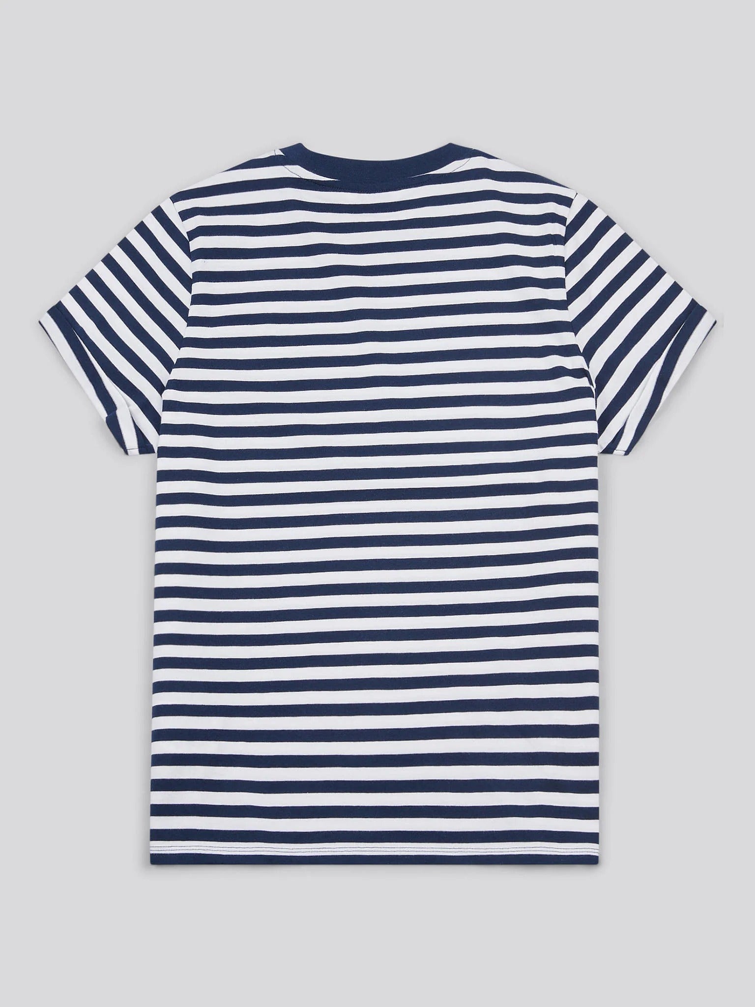 Womens Stripe Crew Neck T-Shirt Navy Iris