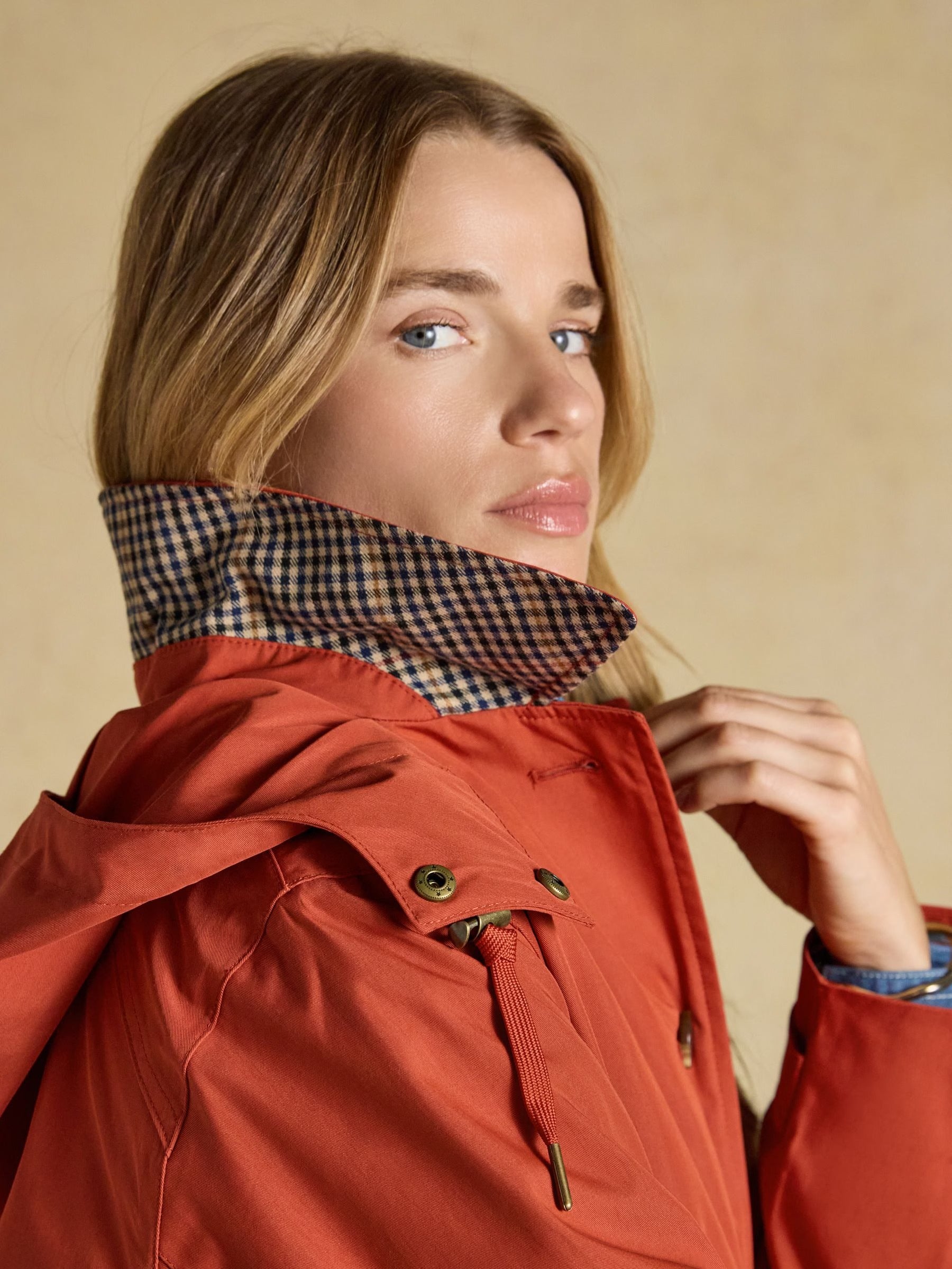 Rainmore Rust Red Waterproof Button Through Raincoat