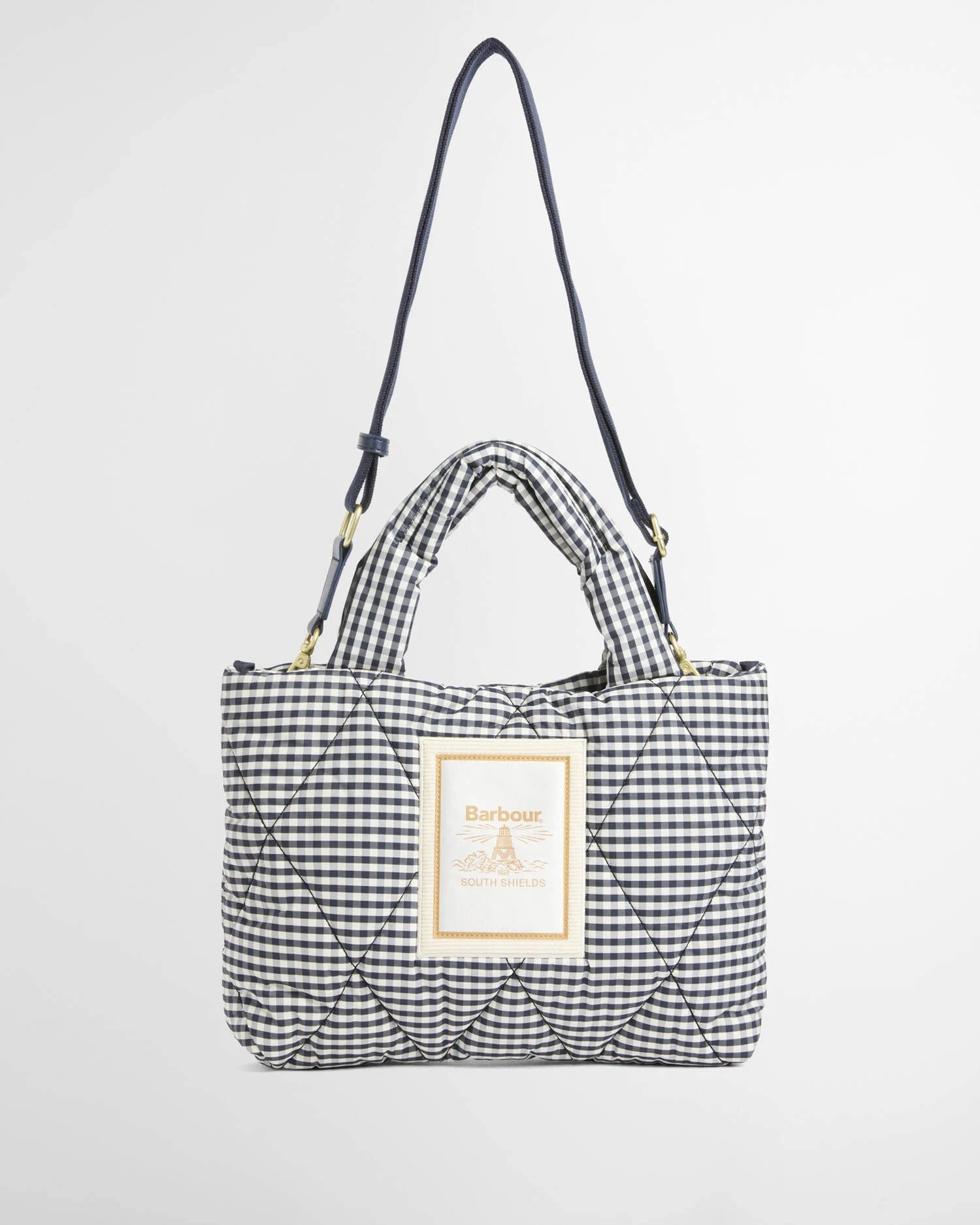 Riah Mini Quilted Tote Bag - Gingham Check