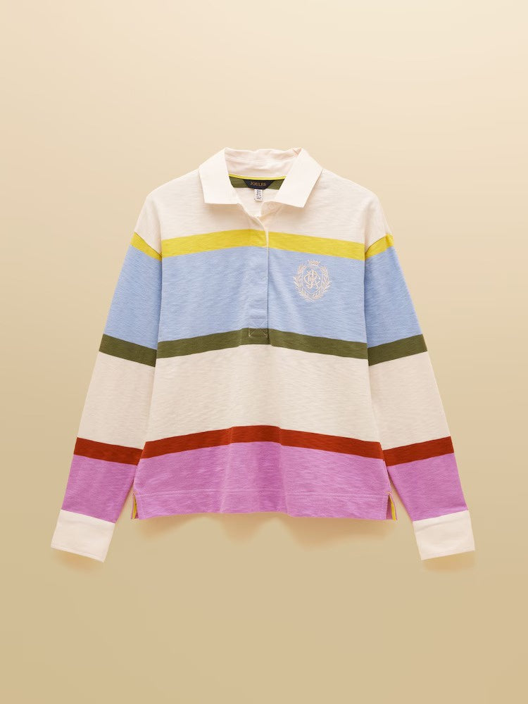 Lara Multi Stripe Boxy Fit Rugby Shirt