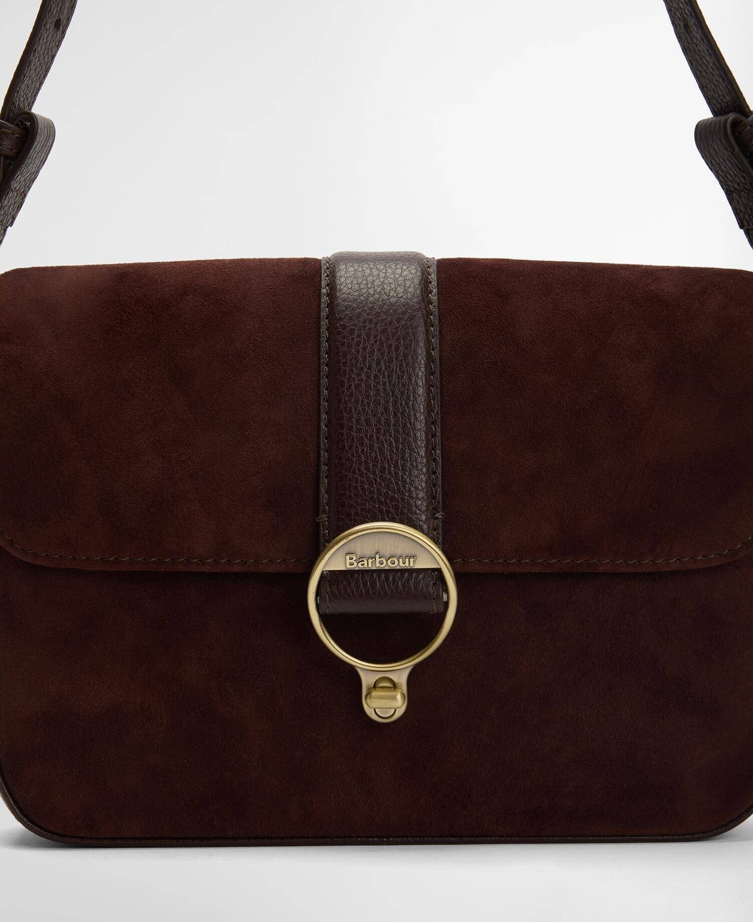 Rosa Suede & Leather Crossbody Bag - Dark Brown