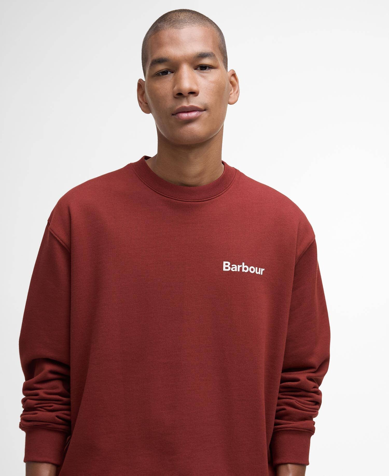 Firbank Relaxed Crew Neck Sweatshirt - Fired Brick