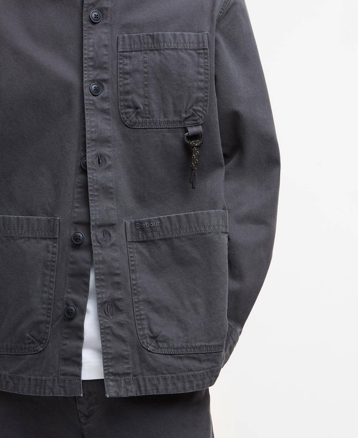 Bowland Garment Dyed Overshirt - Black