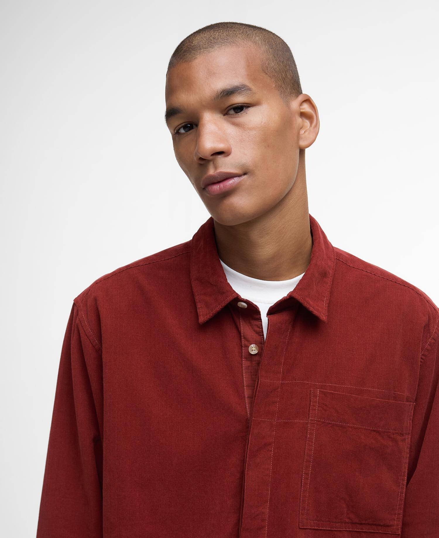 Haltcliff Cord Relaxed Shirt - Fired Brick