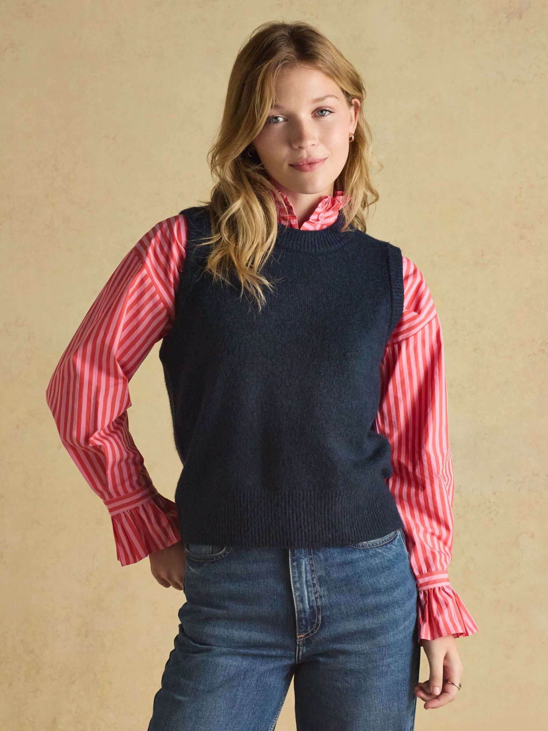 Holly Navy Knitted Vest