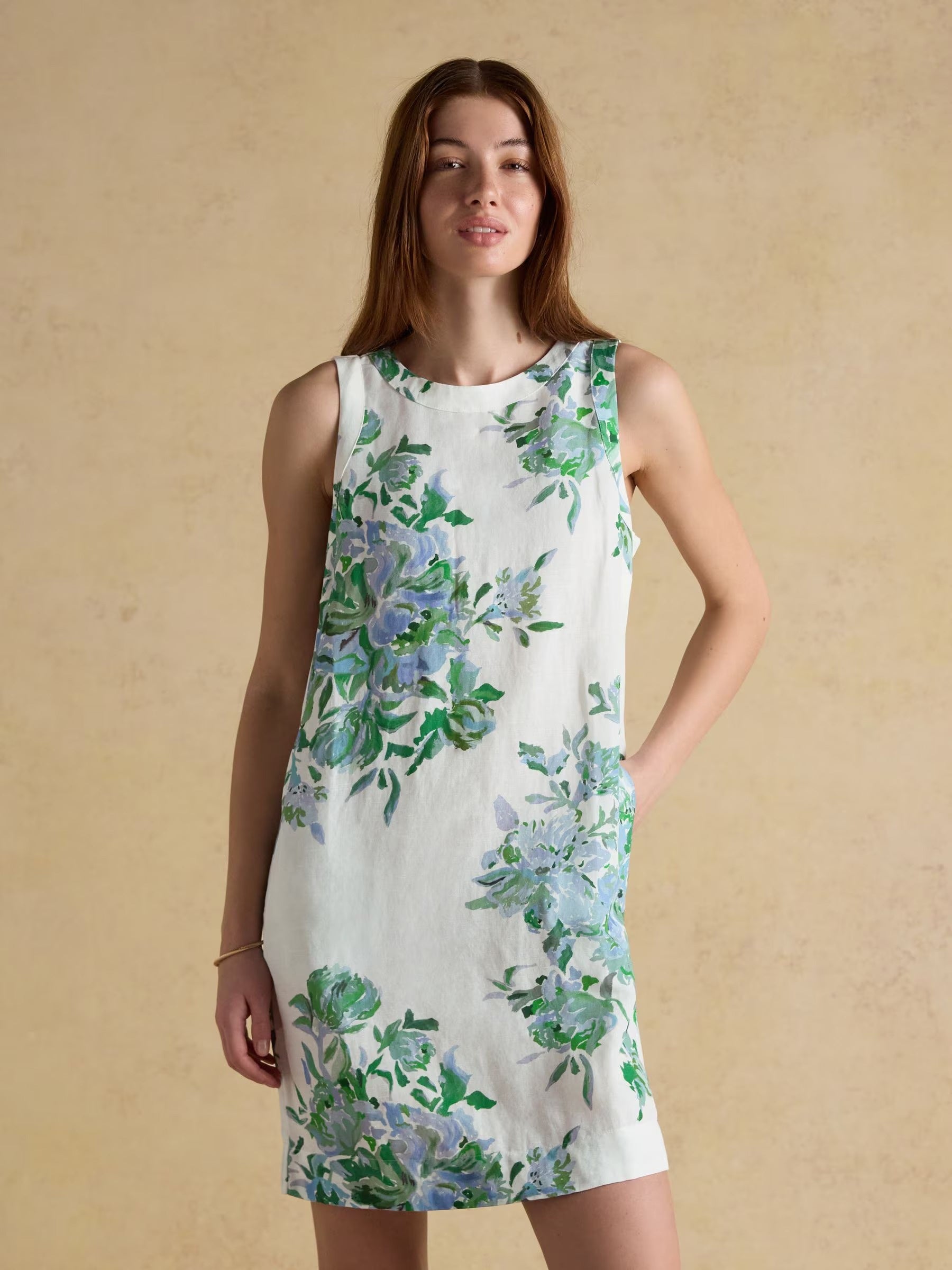 Delphine Blue Floral Shift Dress