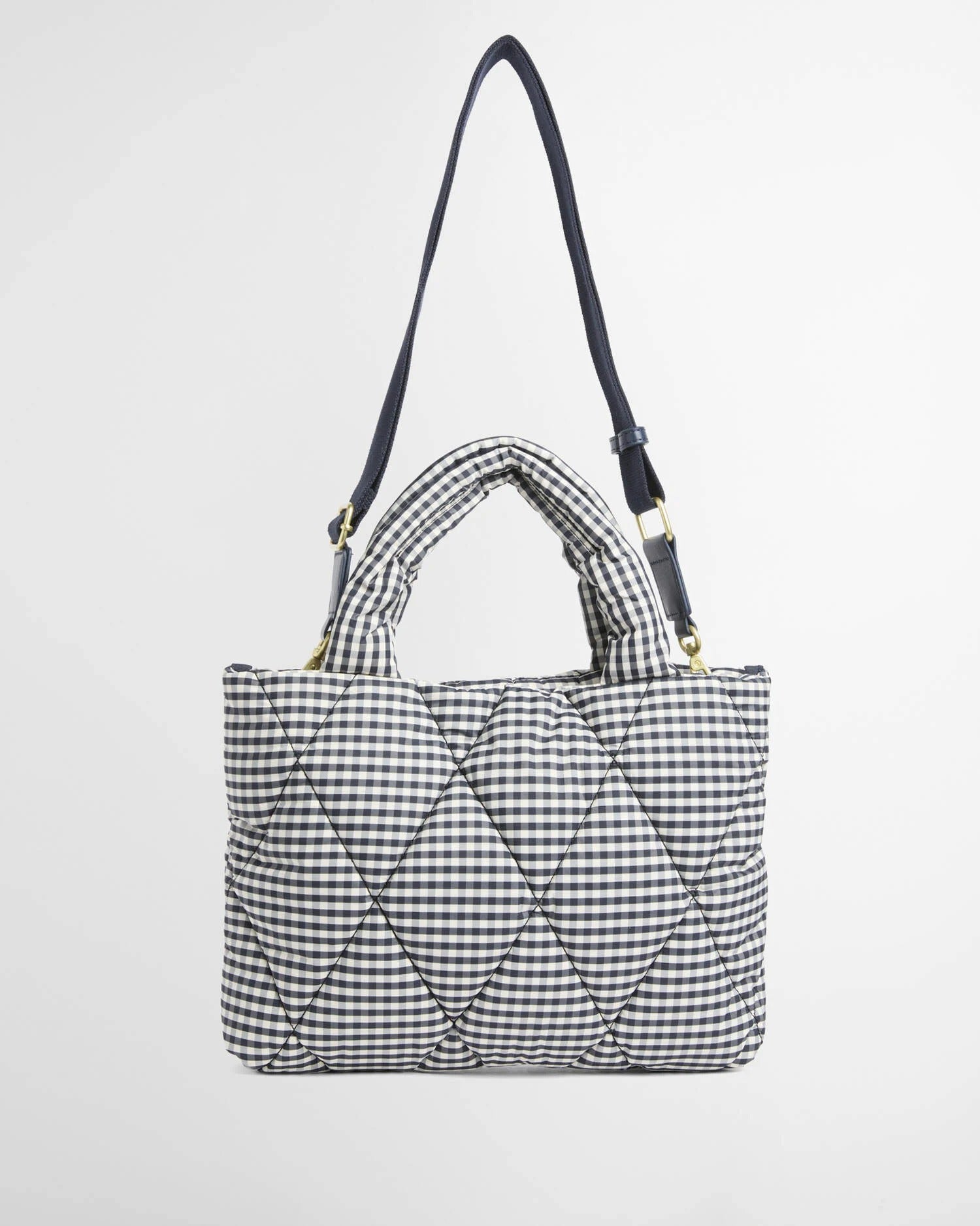 Riah Mini Quilted Tote Bag - Gingham Check
