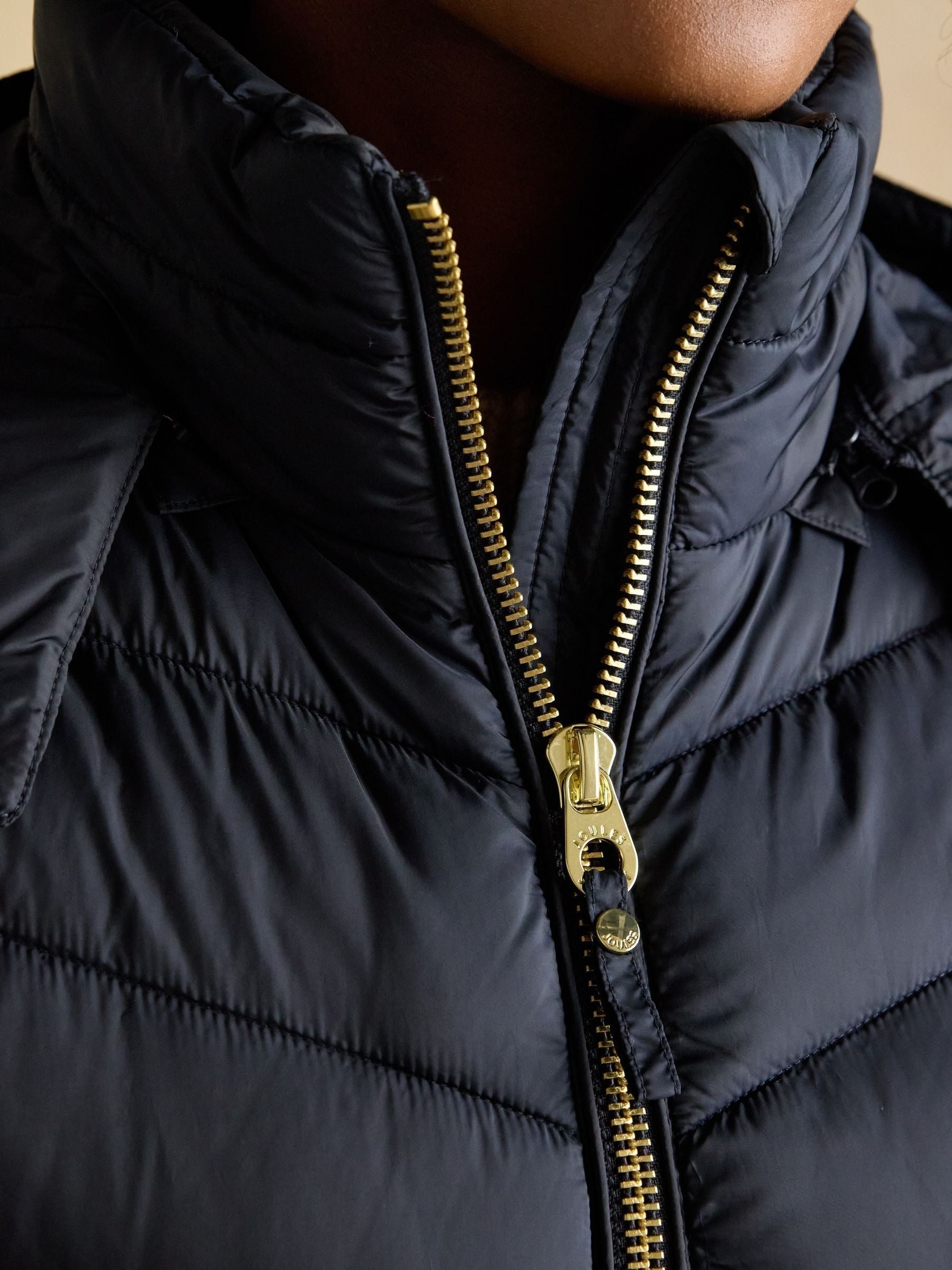 Pembury Navy Showerproof Longline Padded Coat with Hood -
