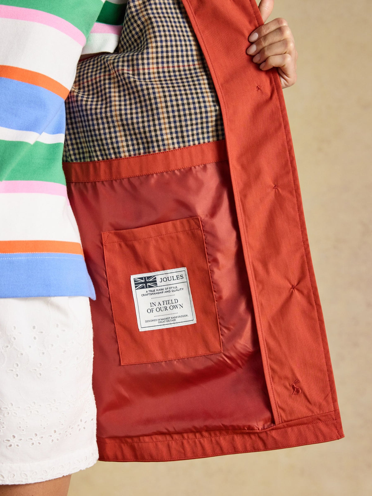 Rainmore Rust Red Waterproof Button Through Raincoat