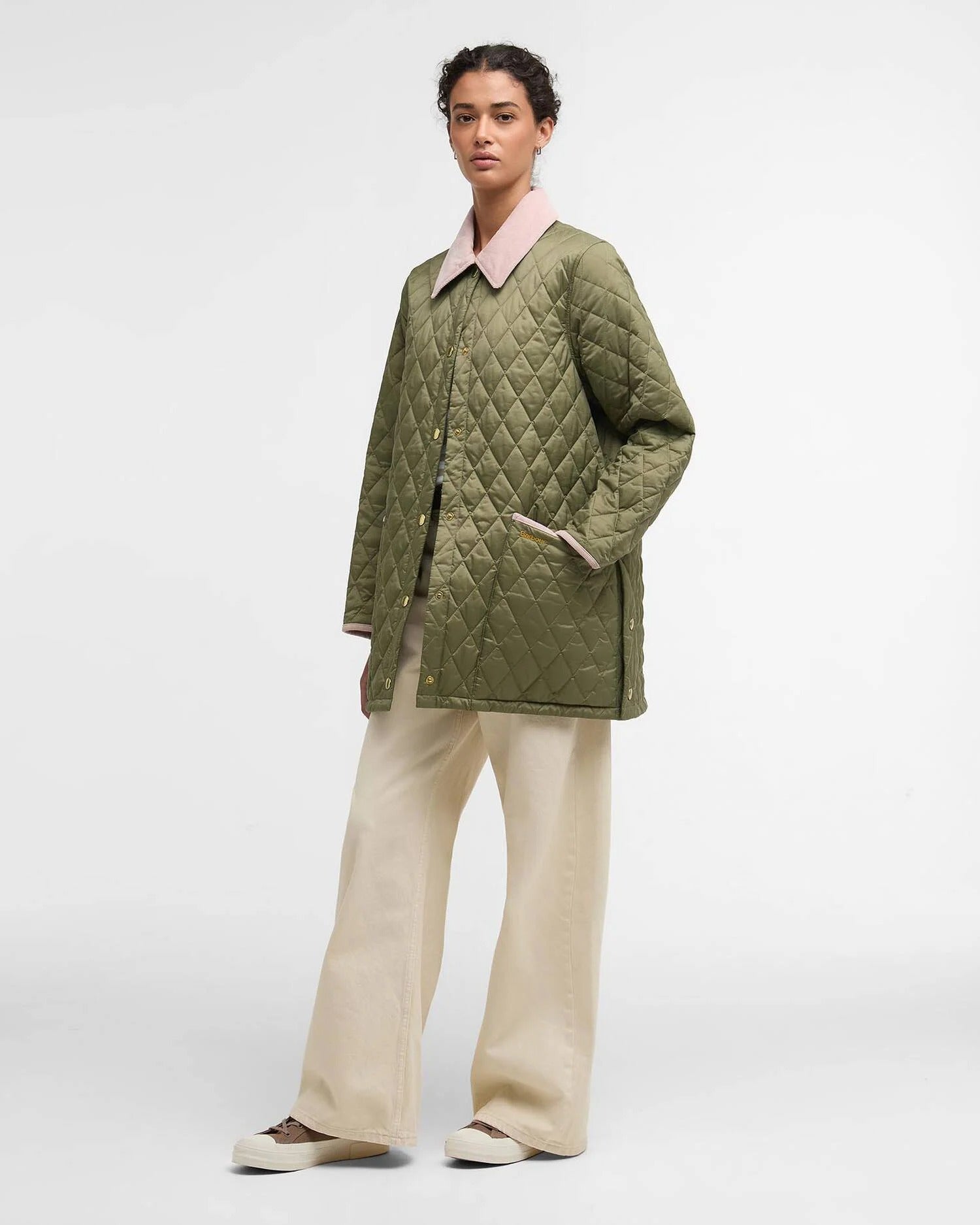 Icons Modern Liddesdale Quilted Jacket - Bleached Olive/Ancient/Gardenia