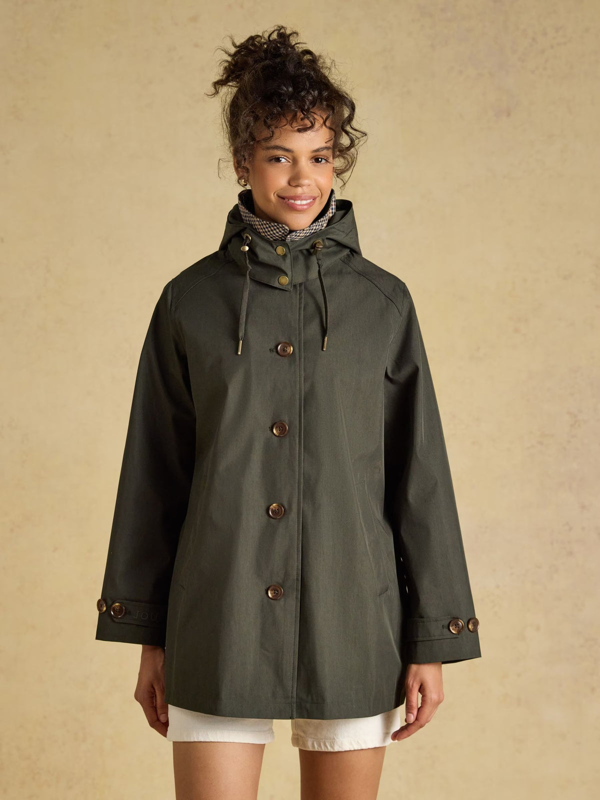Rainmore Khaki Green Waterproof Button Through Raincoat