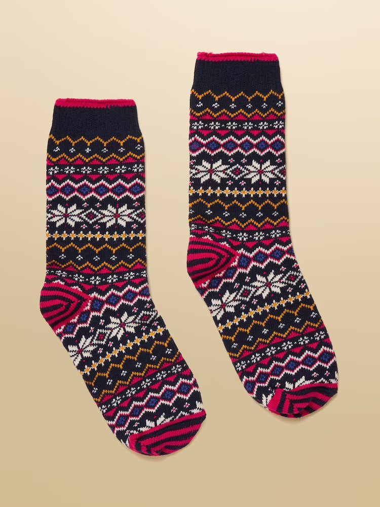 Lucille Navy Fairisle Socks