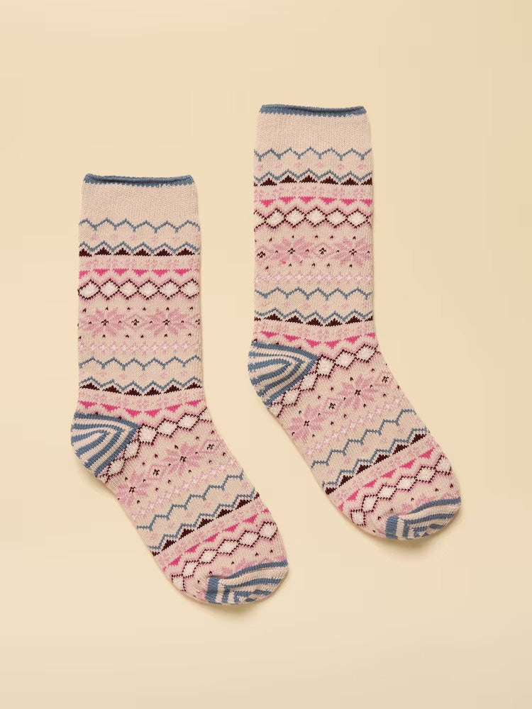 Lucille Neutral Fairisle Socks