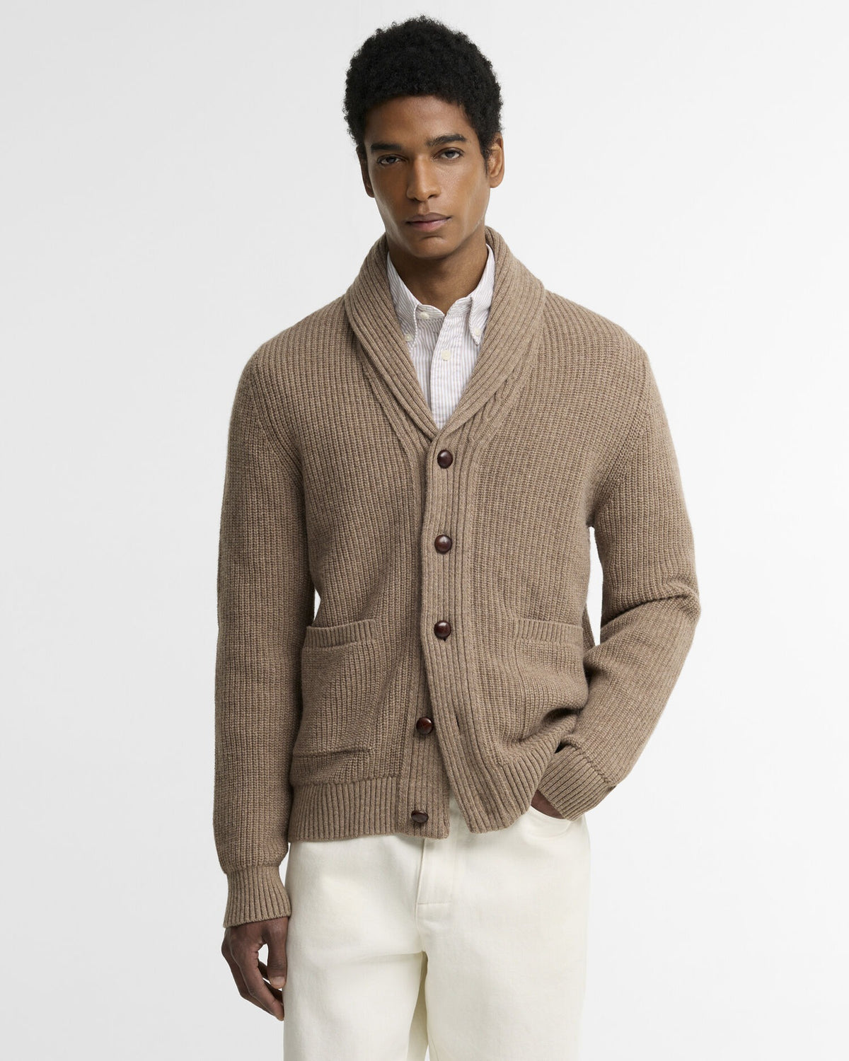 Hartland Wool Cardigan - Stone