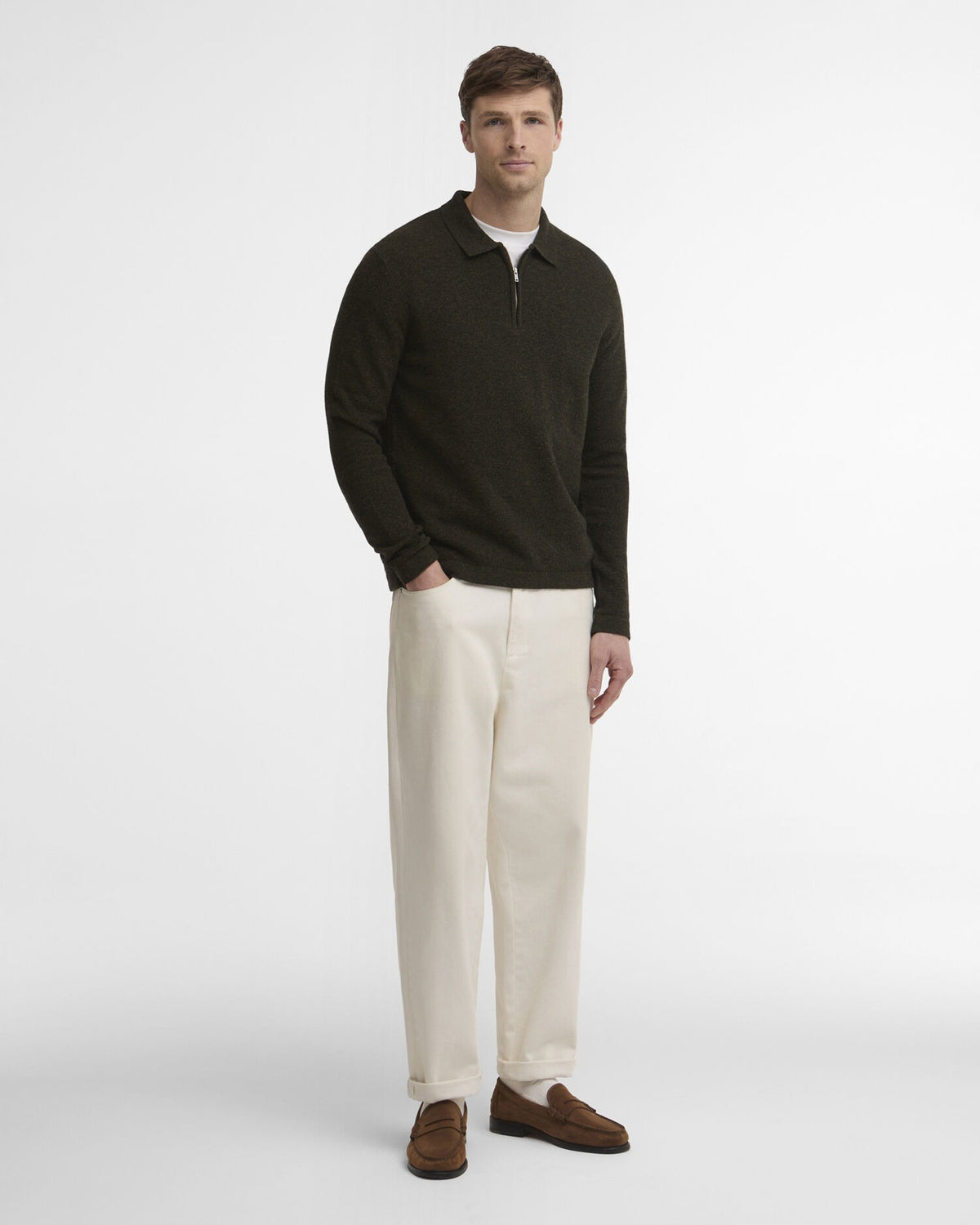 Bearsted Knitted Polo Shirt - Sage