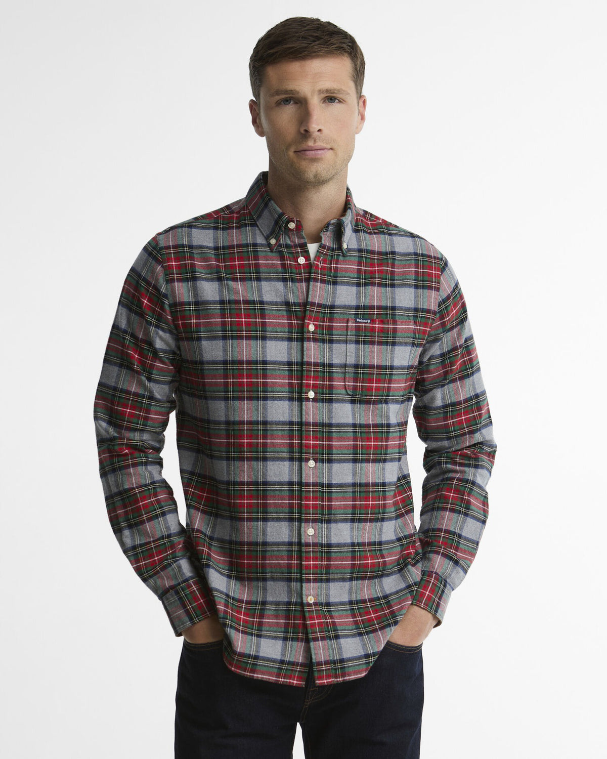Ronan Tailored Long-Sleeved Shirt - Mid Grey Marl