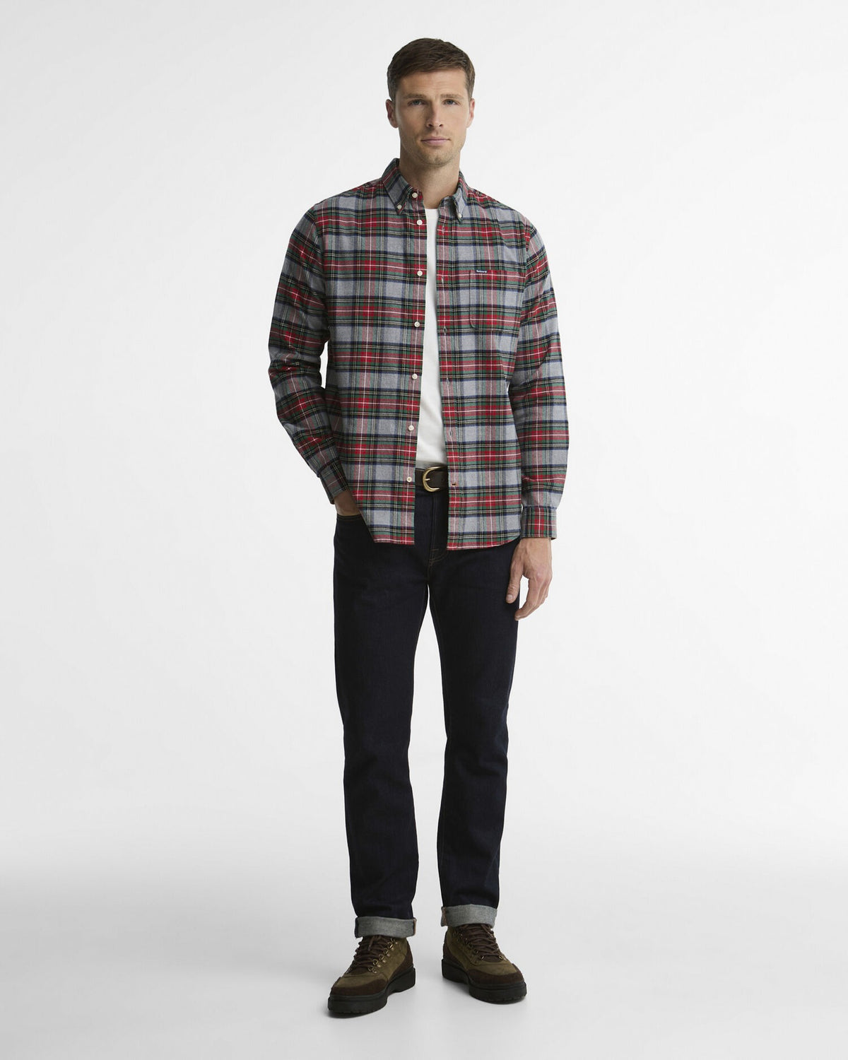 Ronan Tailored Long-Sleeved Shirt - Mid Grey Marl