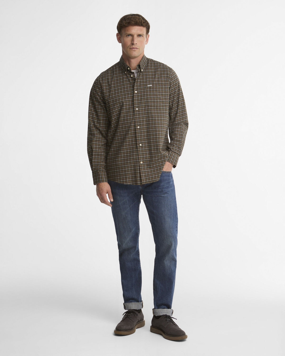 Alderwood Tattersall Long-Sleeved Shirt - Olive