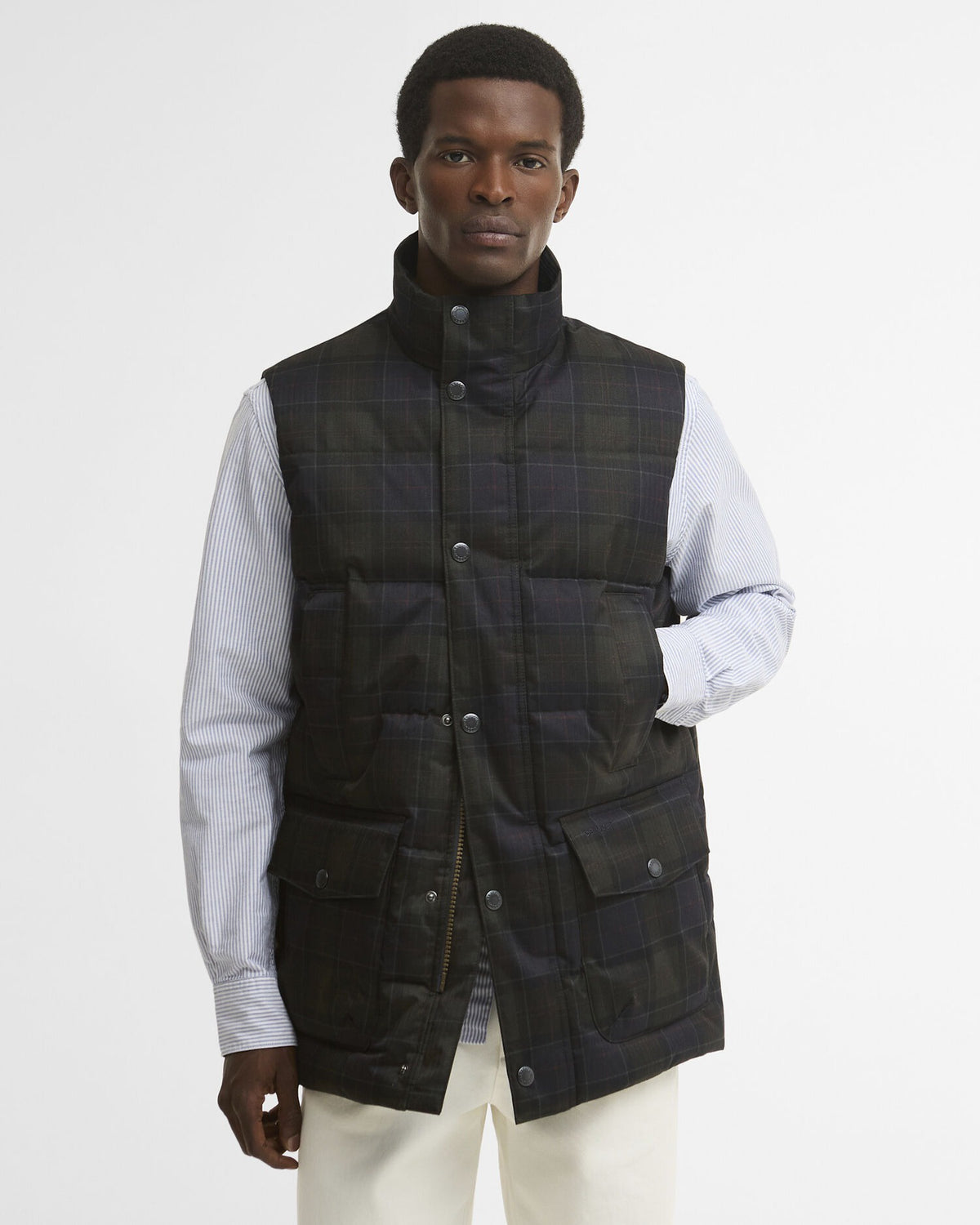 Lonnen Tartan Puffer Gilet - Shadow Classic Tartan