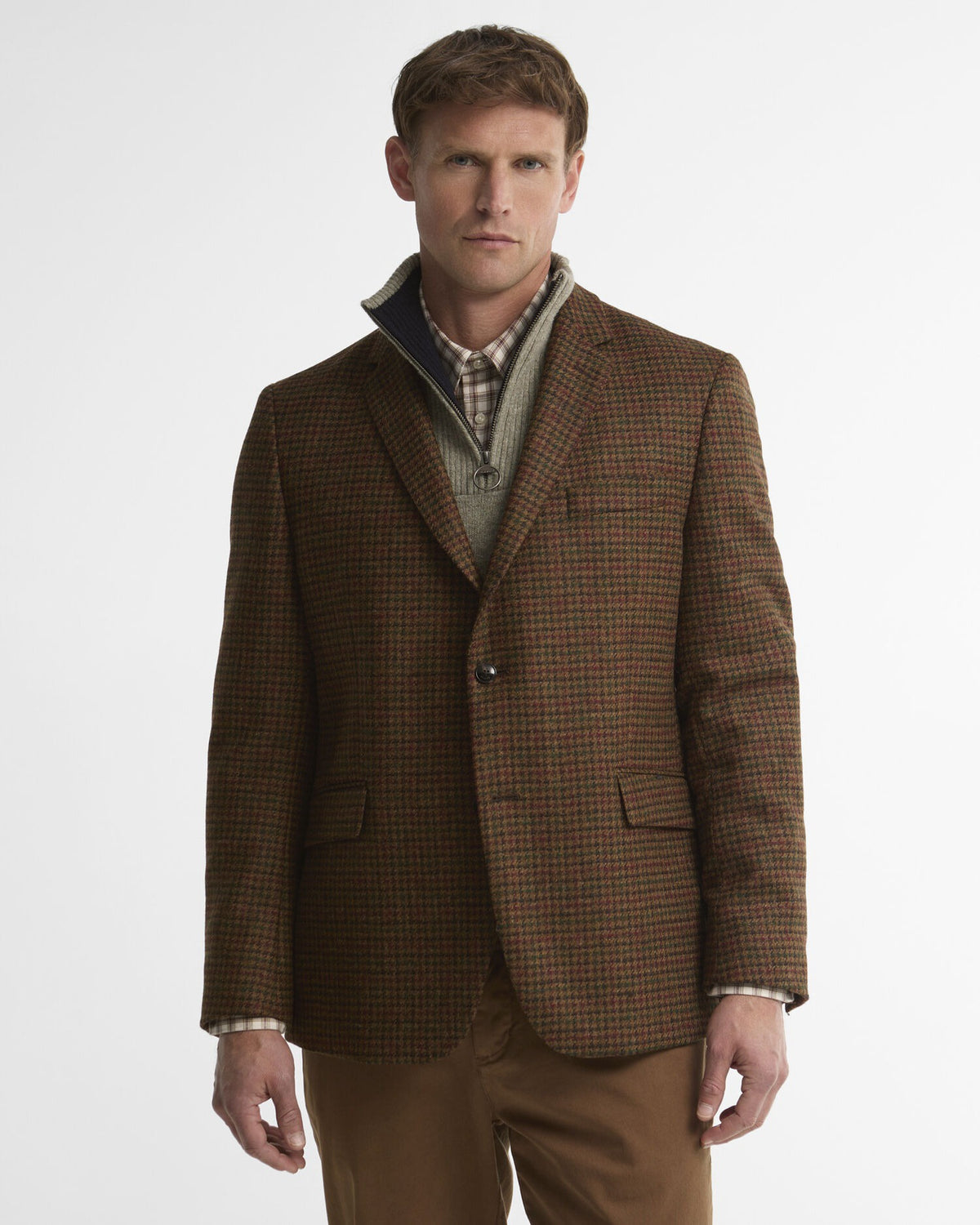 Tindle Moons Houndstooth Blazer - Brown