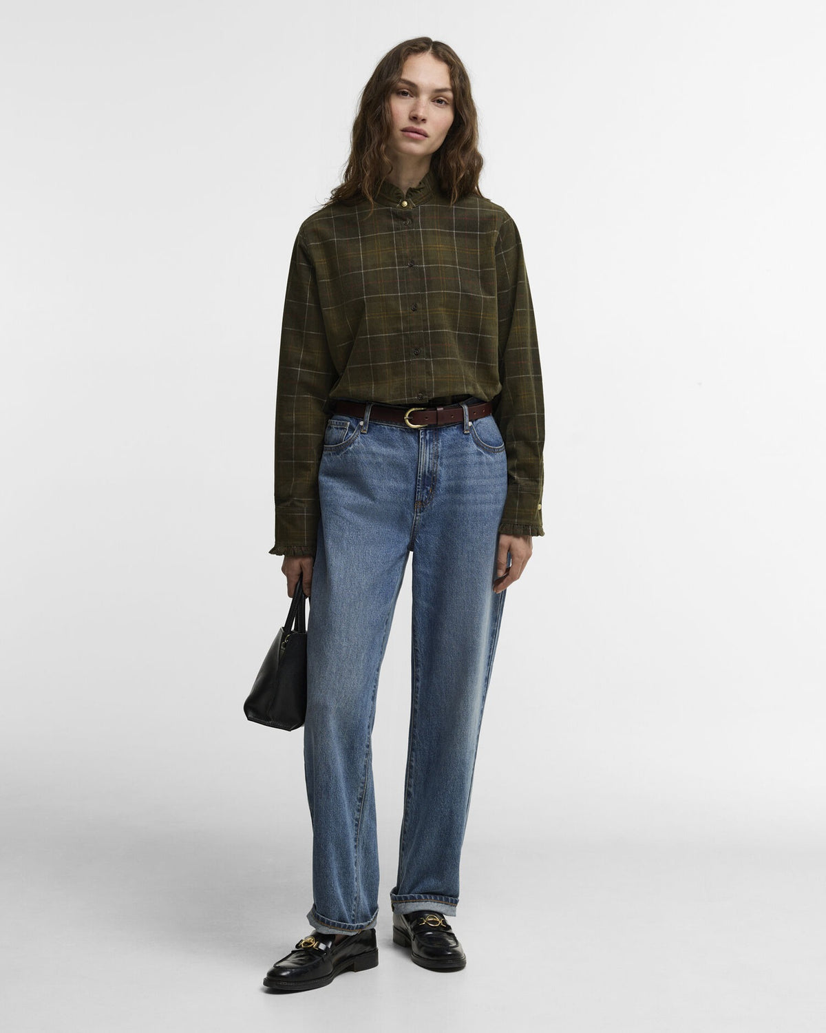 Shae Tartan Relaxed Shirt - Sage/Classic Tartan