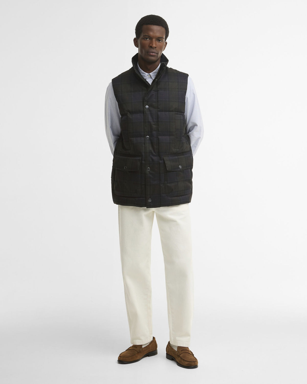 Lonnen Tartan Puffer Gilet - Shadow Classic Tartan