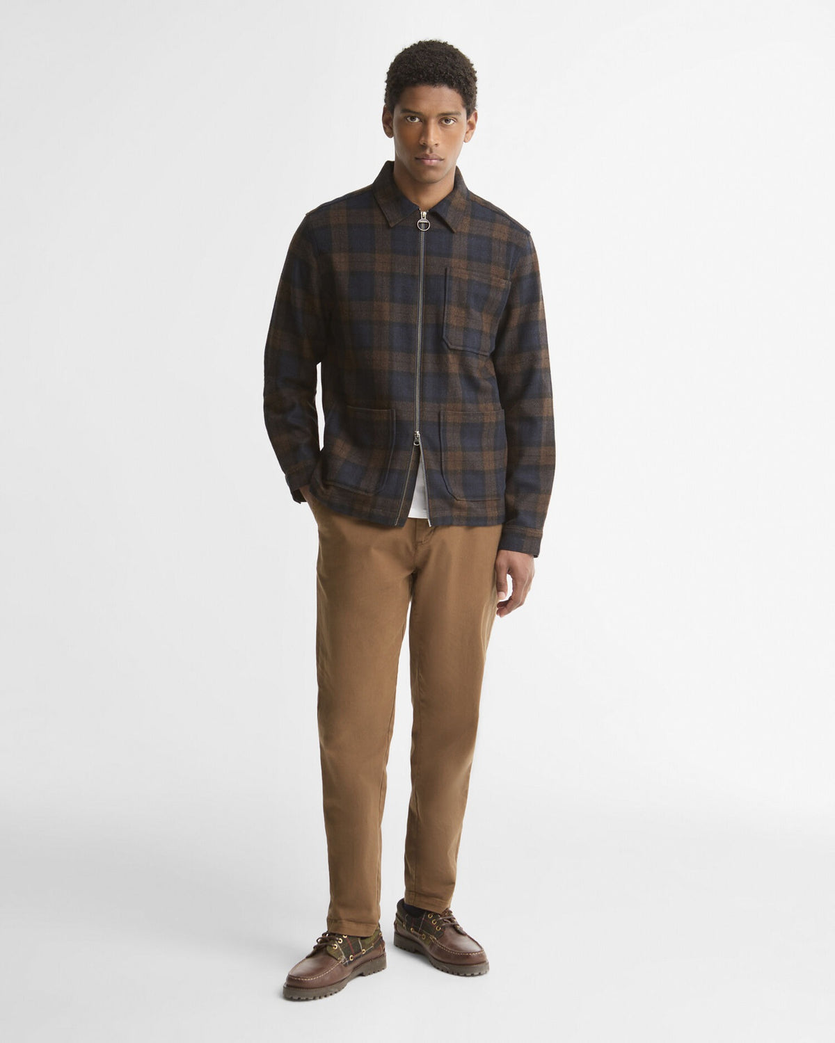Acklington Checked Overshirt - Navy