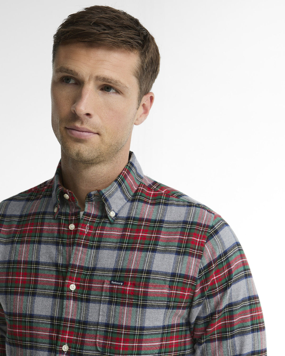 Ronan Tailored Long-Sleeved Shirt - Mid Grey Marl