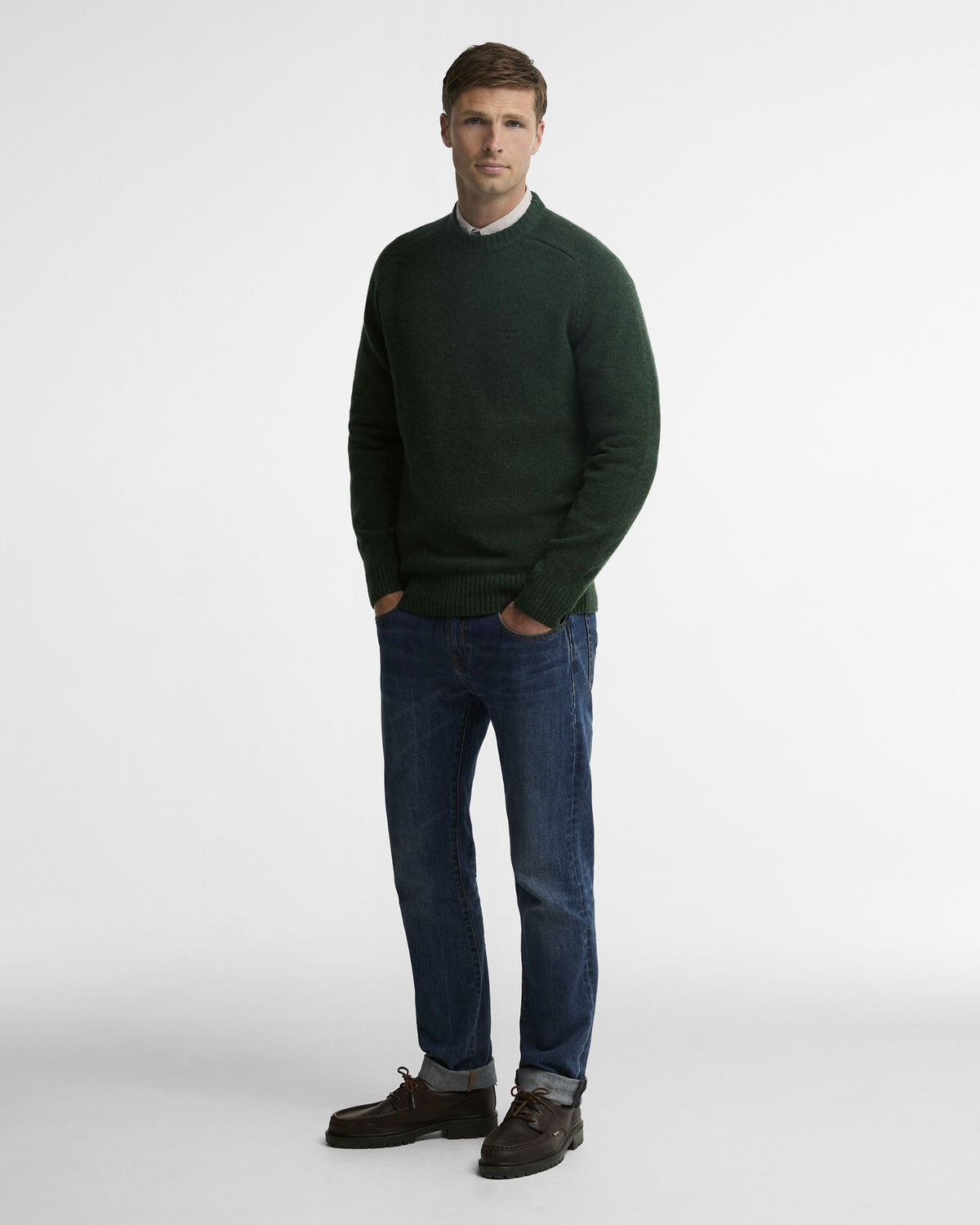 Newtown Crew Neck Jumper - Sage