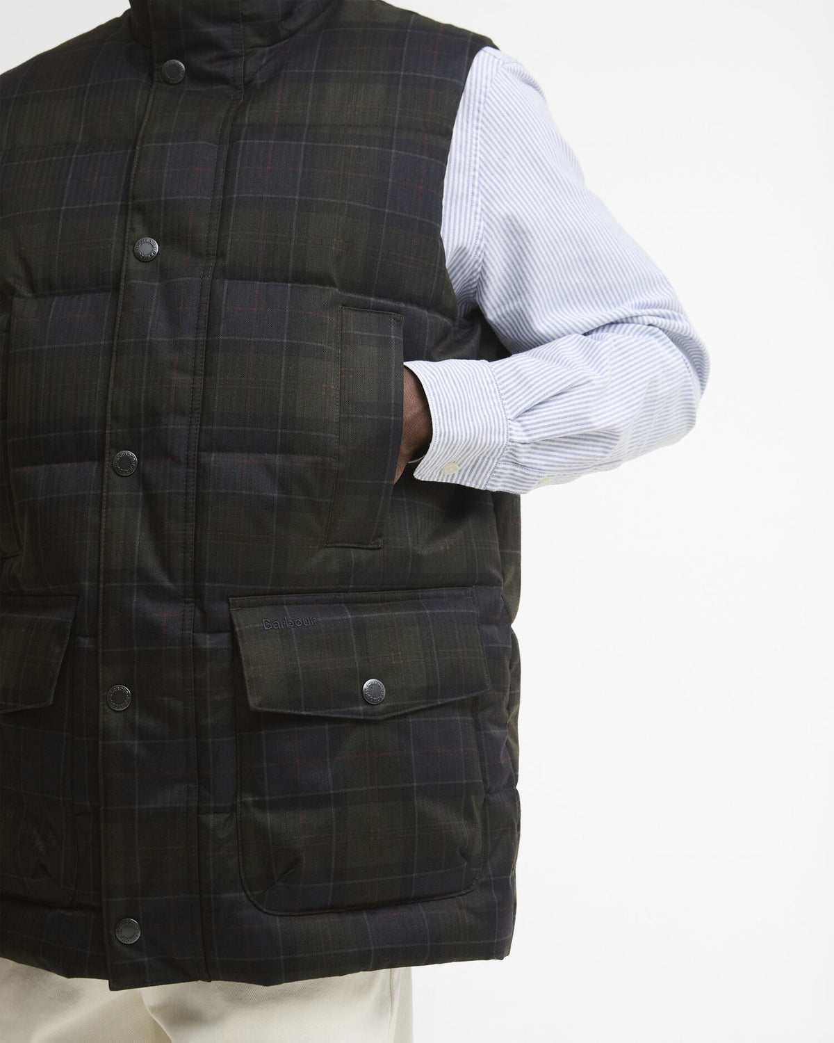 Lonnen Tartan Puffer Gilet - Shadow Classic Tartan