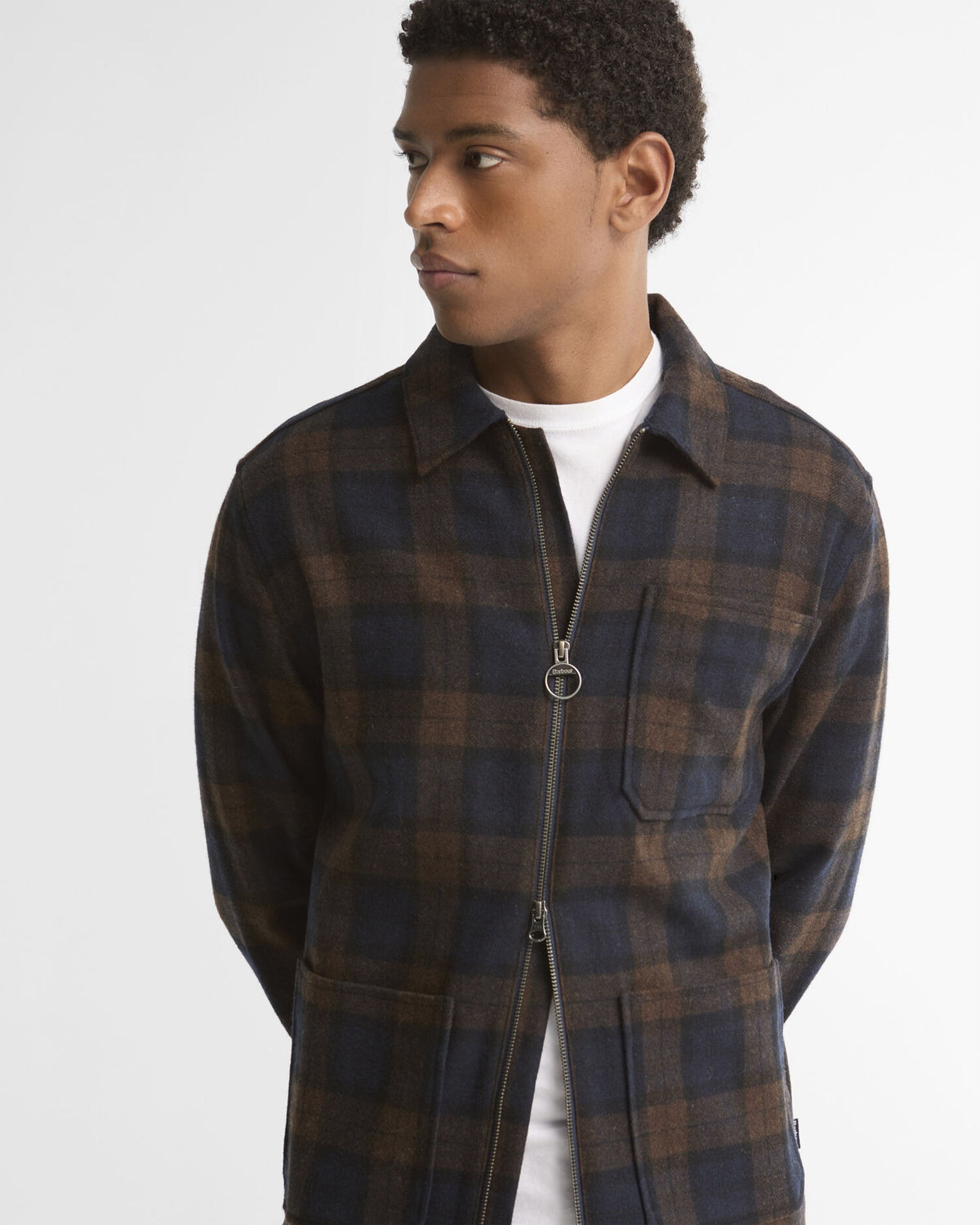 Acklington Checked Overshirt - Navy