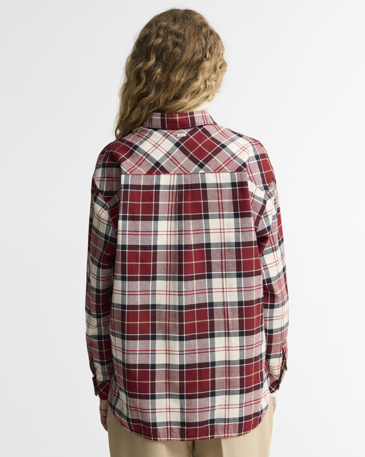 Elishaw Relaxed Long-Sleeved Shirt - Lt Cardinal Tartan
