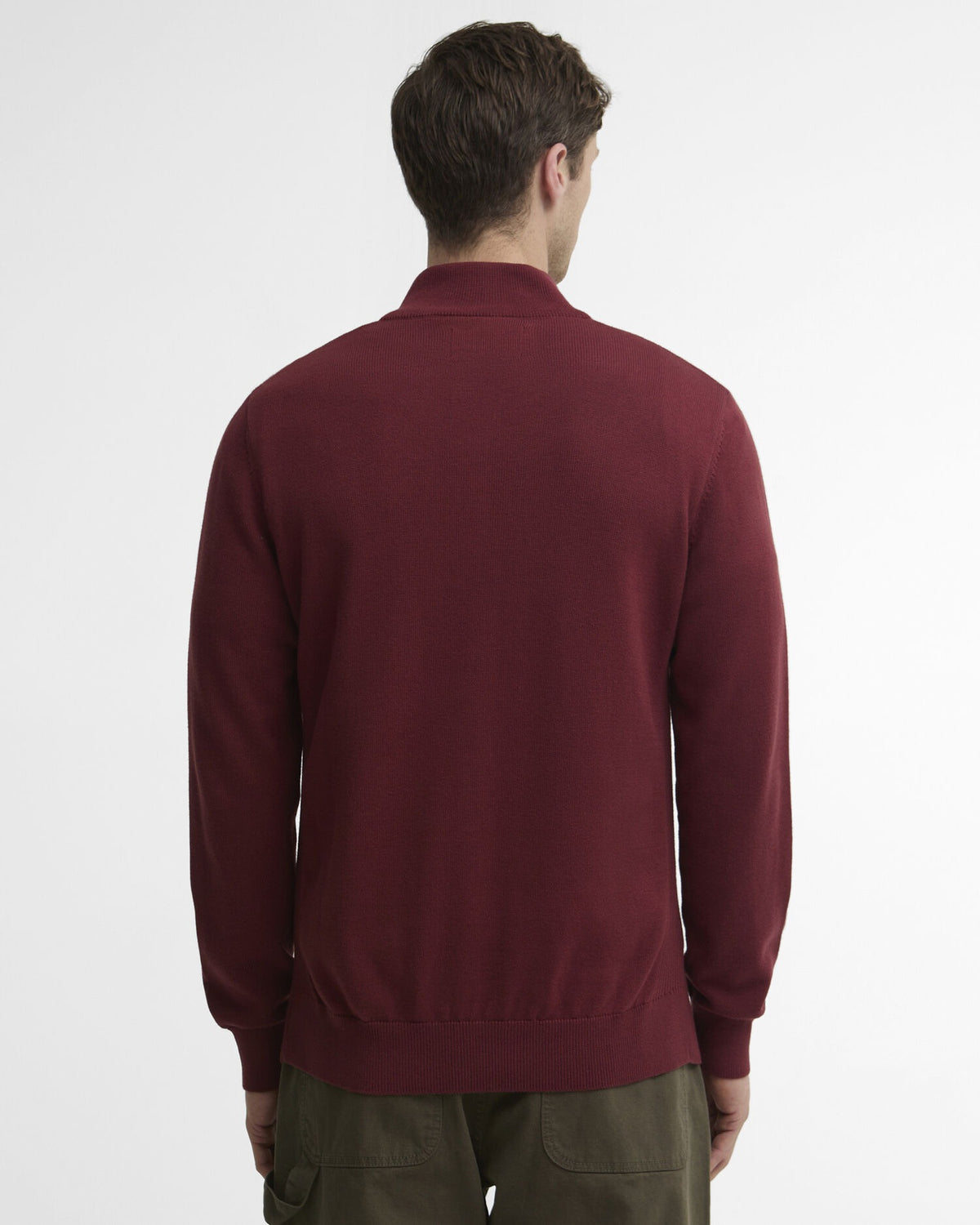 Cotton Quarter-Zip Jumper - Russet