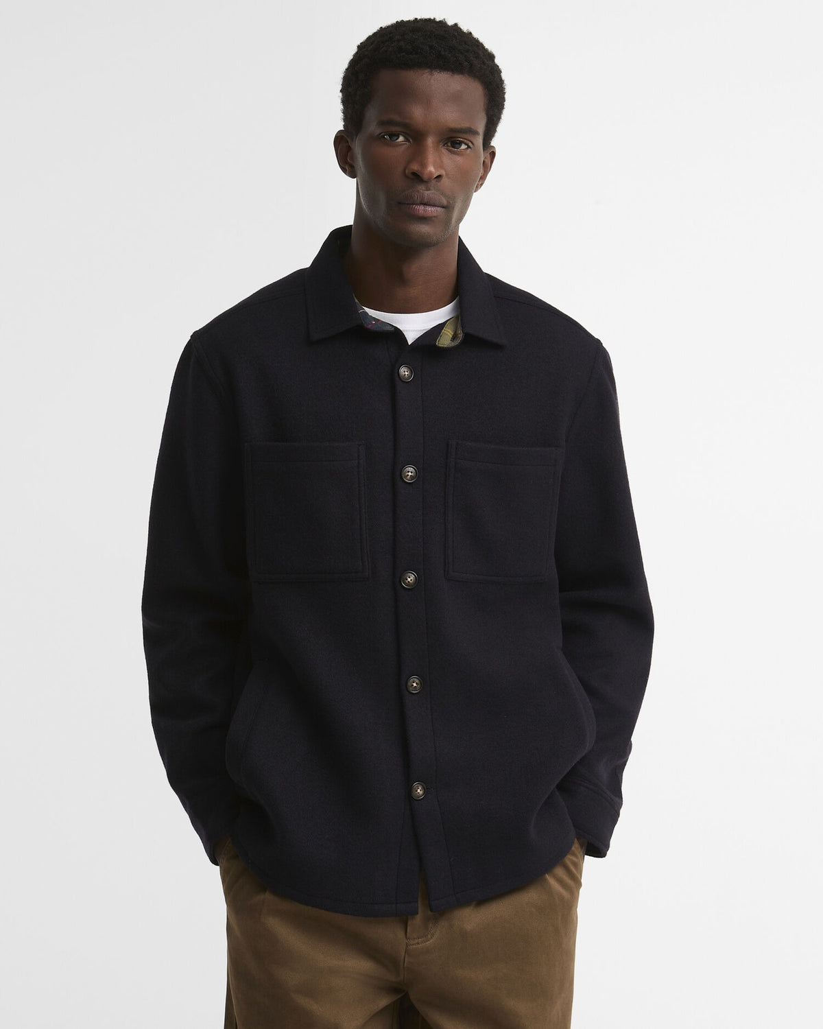 Marltown Tailored Wool-Blend Overshirt - Navy Marl