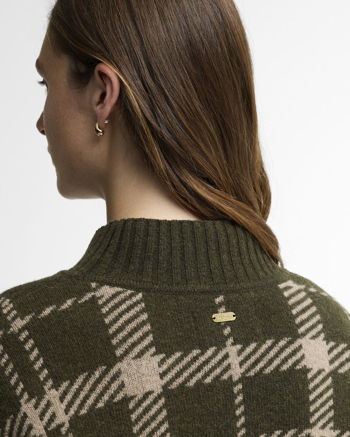 Delilah Tartan Wool Jumper - Olive Multi