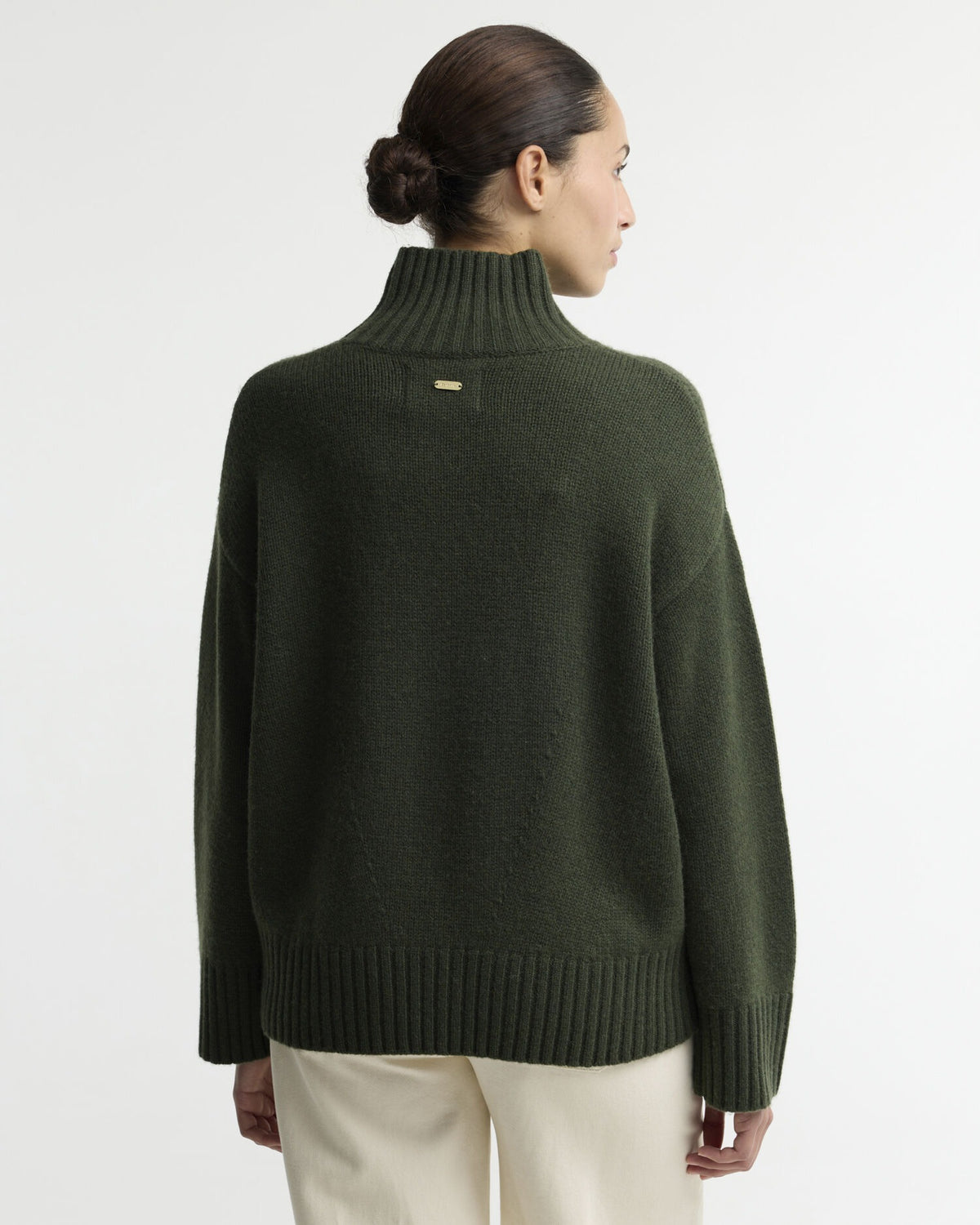 Woodhouse Cashmere-Blend Funnel Neck Jumper - Olive