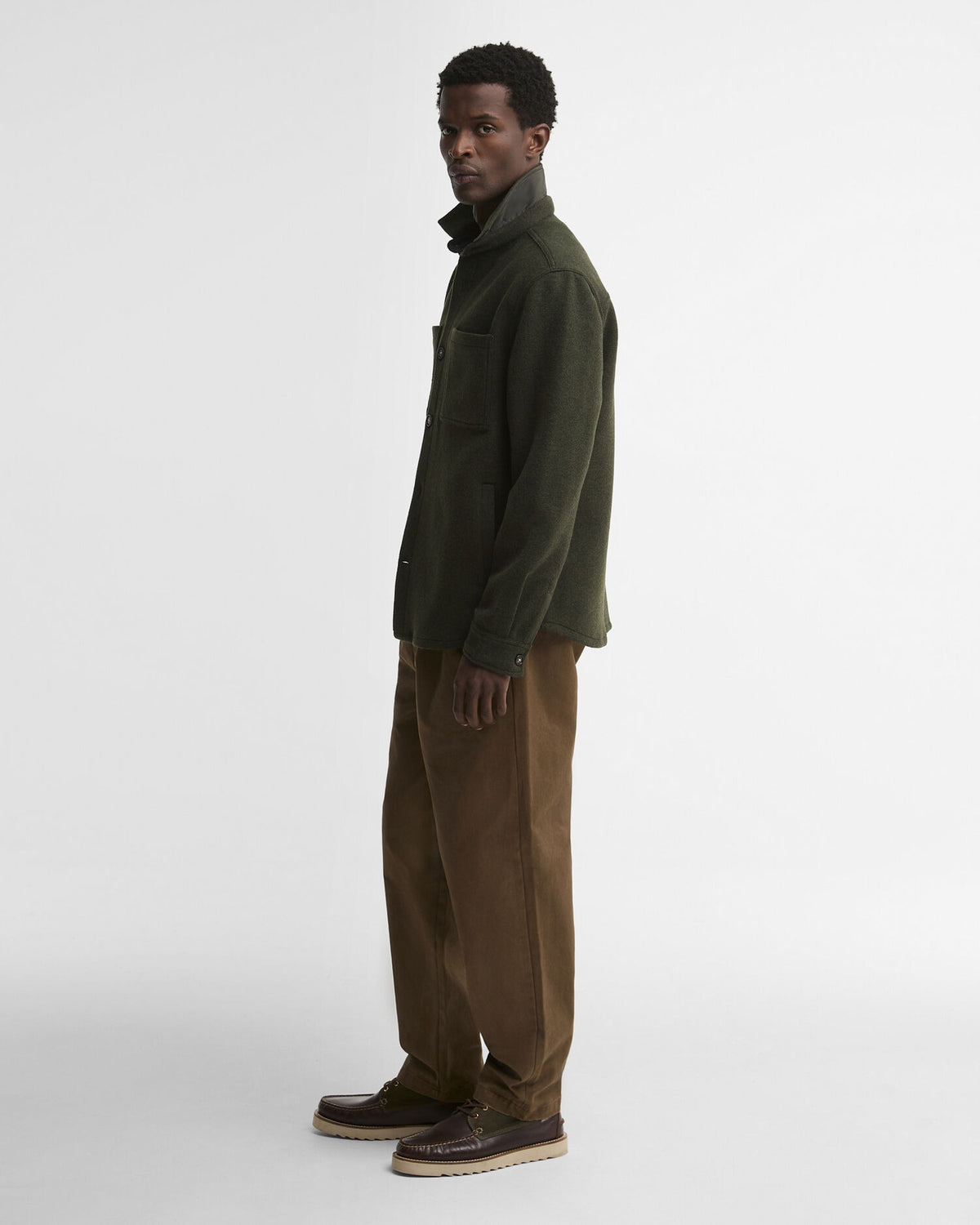 Marltown Tailored Wool-Blend Overshirt - Sage
