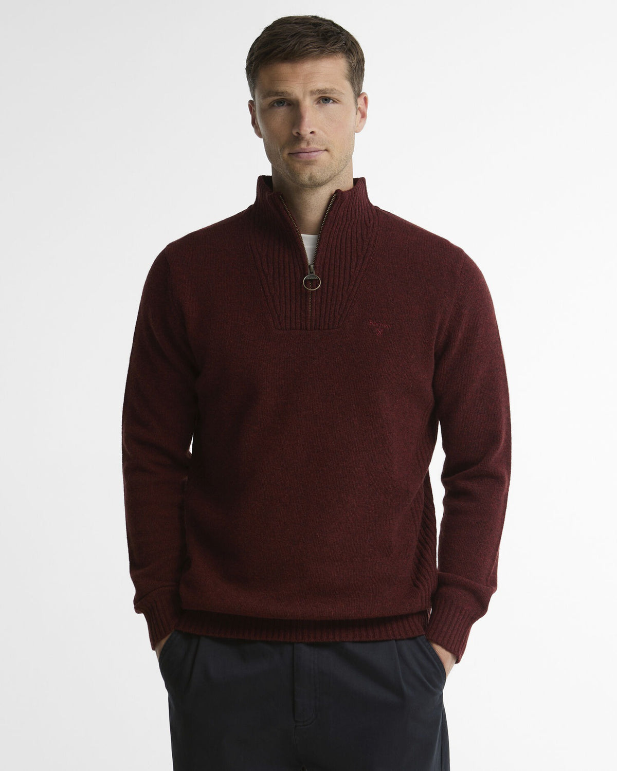 Essential Quarter-Zip Jumper - Russet