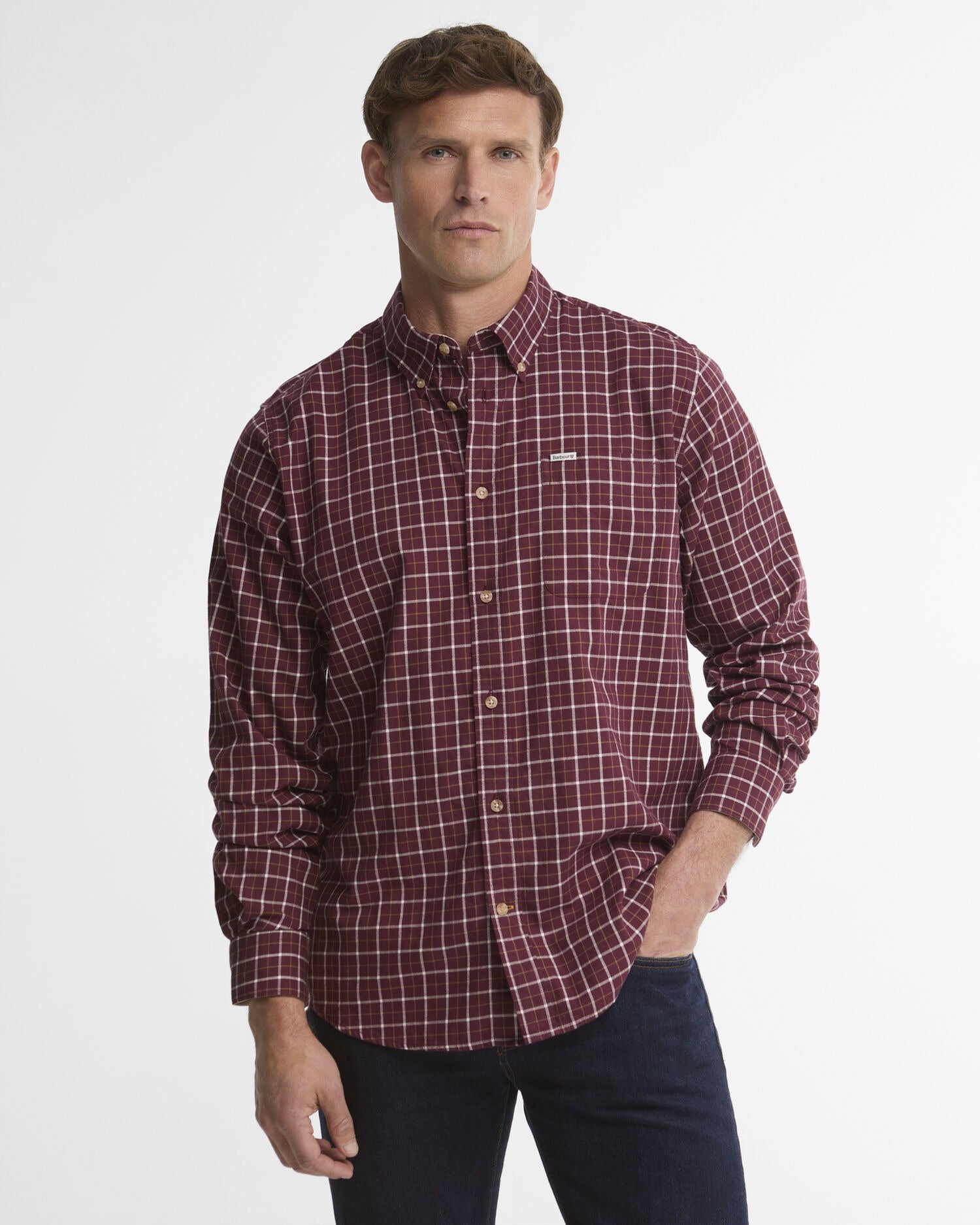 Bank Regular Long-Sleeved Shirt - Dark Bordeaux