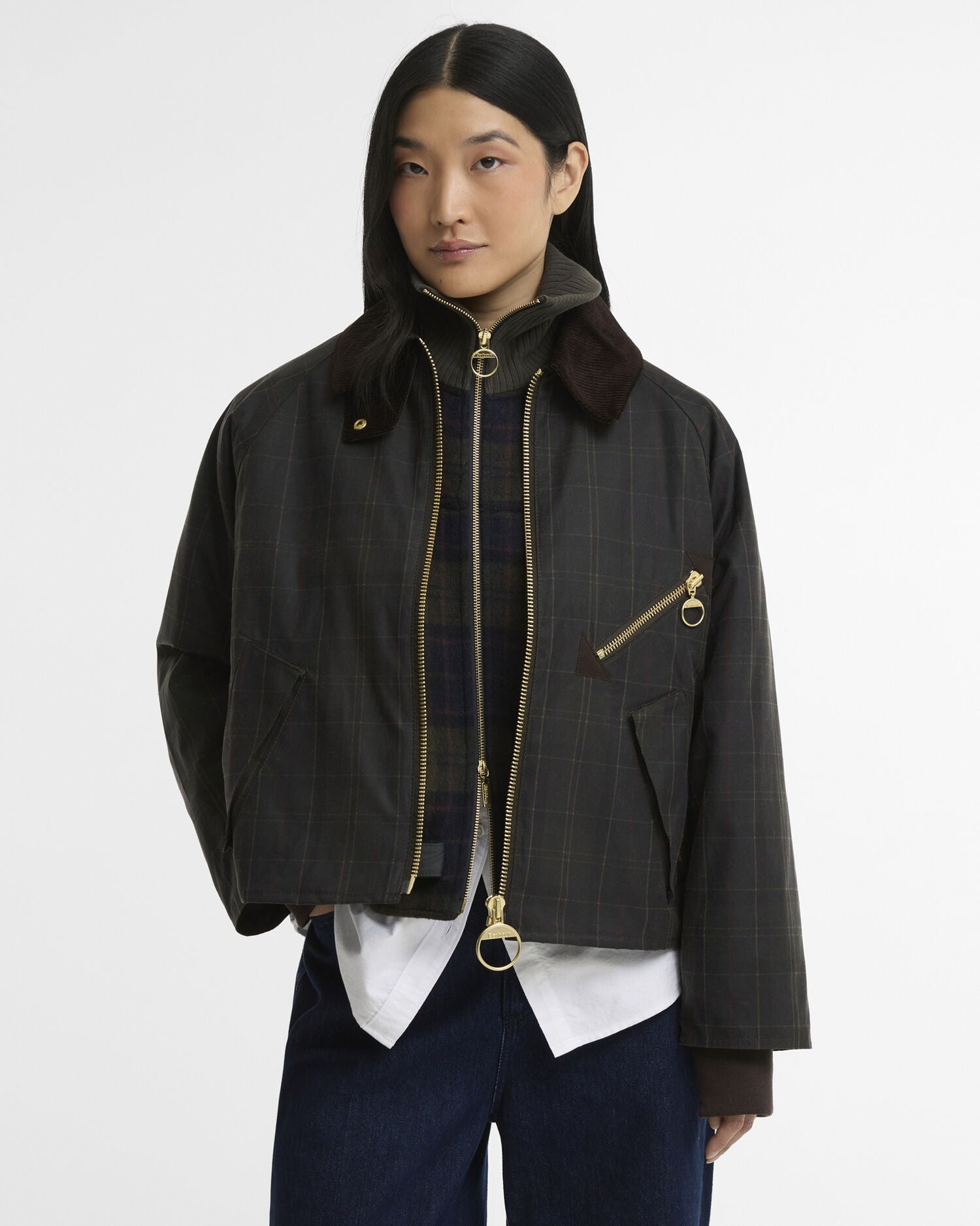 Arlene Checked Waxed Jacket - Classic/Shadow classic