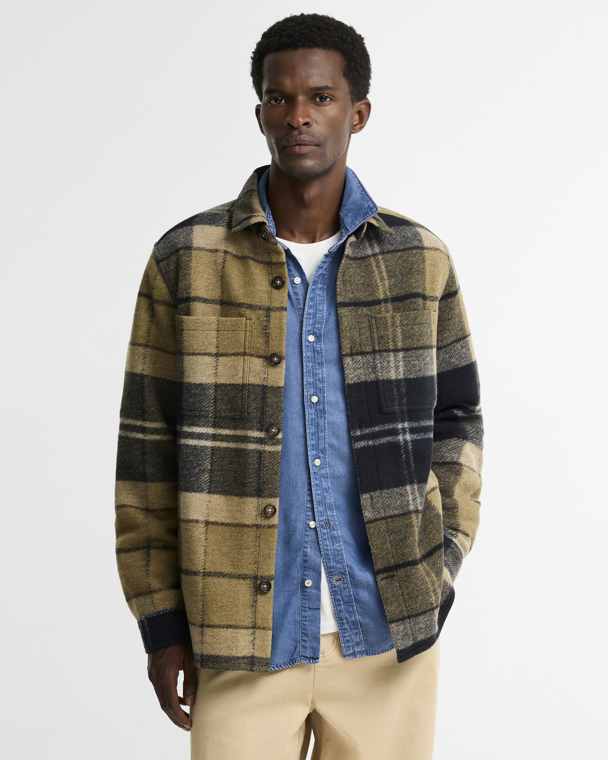 Woodlane Brushed Check Overshirt - Birchwood Dress Tartan